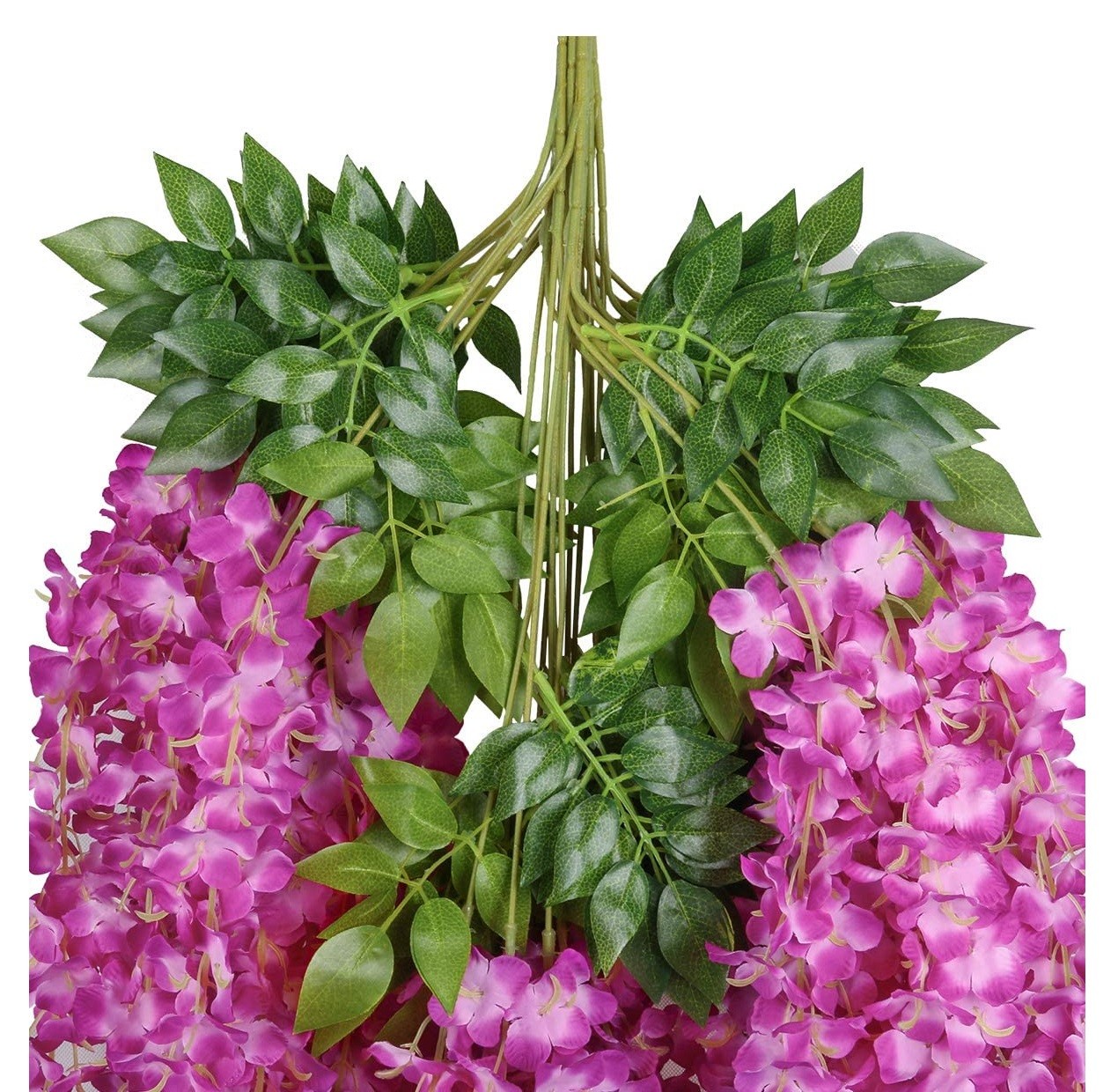 12/24PCS Artificial Wisteria Hanging Flower Vines Garland Strings Wedding Decor