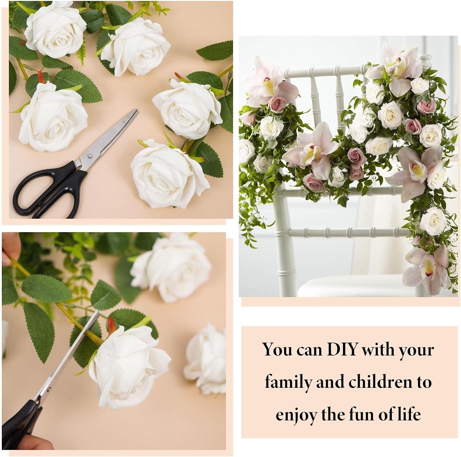 100 Pcs Velvet Silk Fake Roses – Long Stem White Flowers for Weddings & Decor