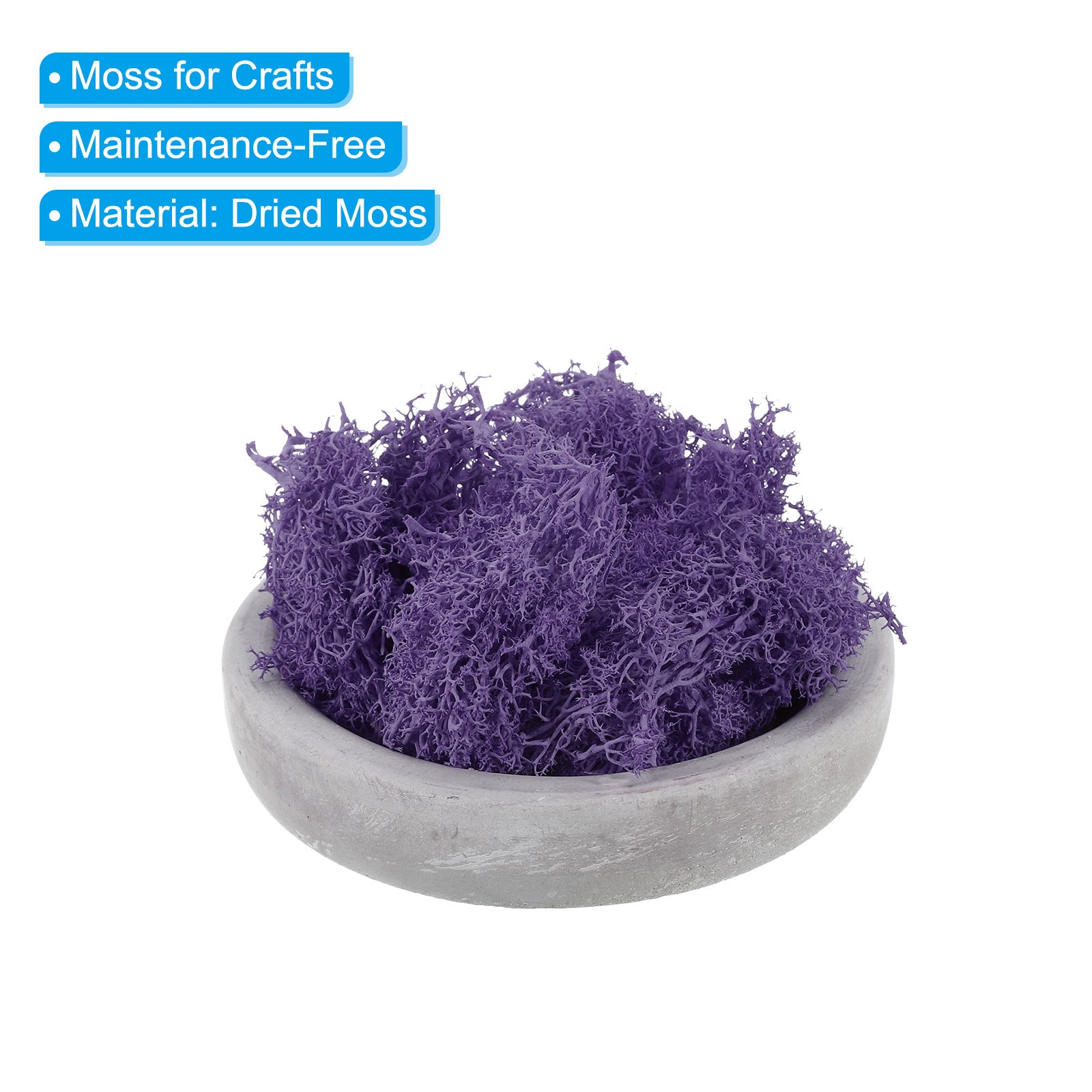 3.5 OZ Fake Moss Decorative Artificial Moss for Potted Plants, Dark Purple
