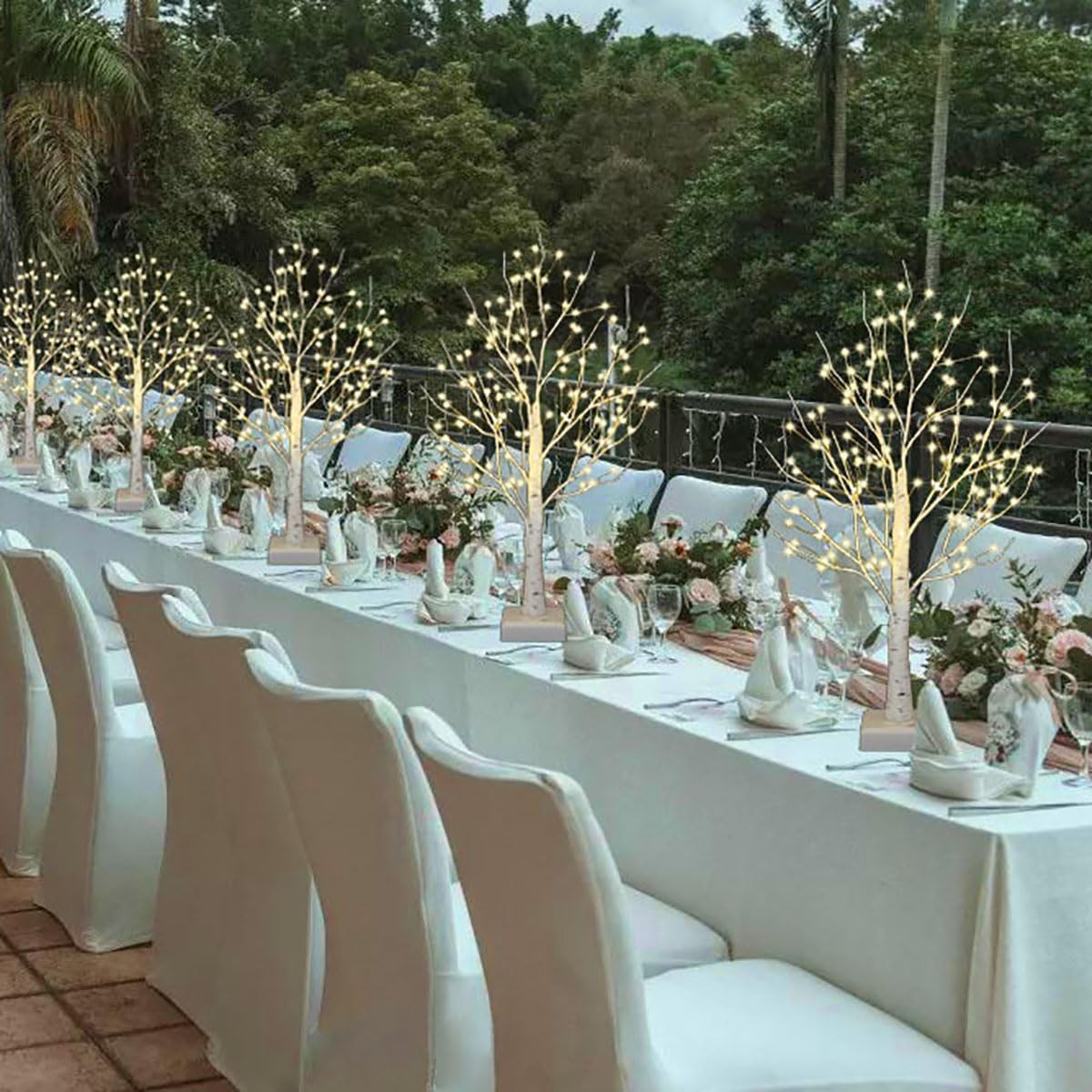 Árboles iluminados para decoración de interiores con temporizador, 144 LED 60 cm