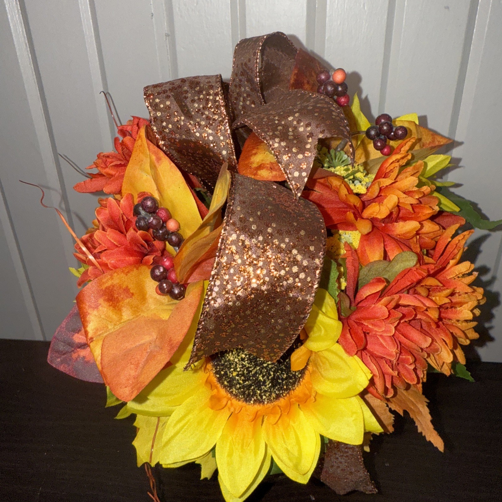Fall Decor Table Piece Autumn Thanksgiving Artificial Floral Arrangement 12”