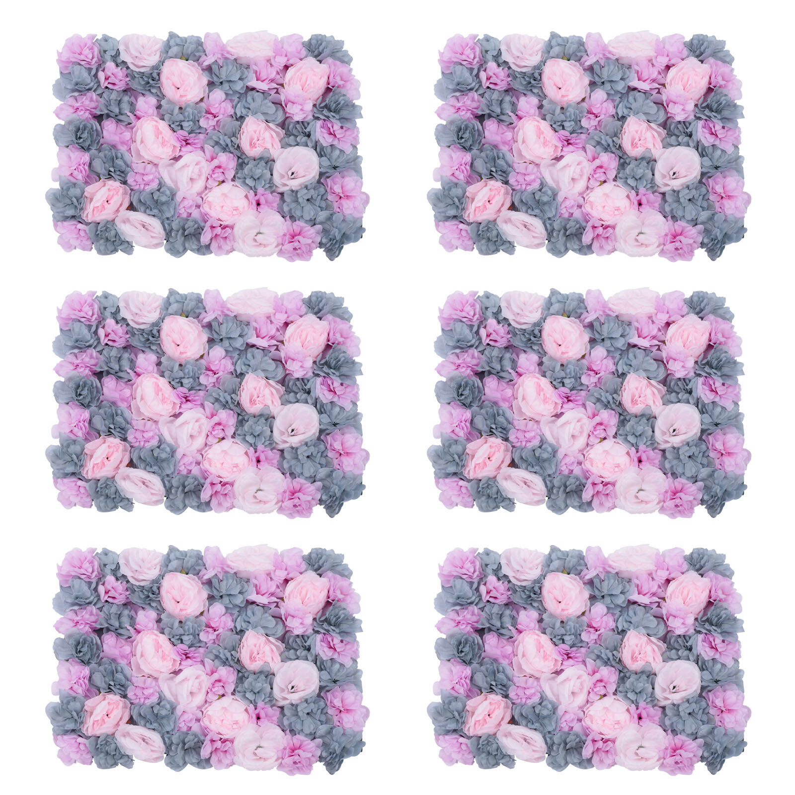 24X16in 6pcs Artificial Flower Walls, Wall Flower Silk Rose for Wedding,Party