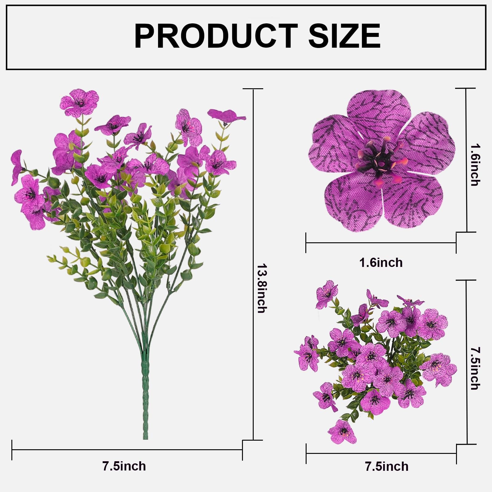 Wanderroot Artificial Flowers for Outdoor,12 Bundles Silk Fake Flowers,UV Res…
