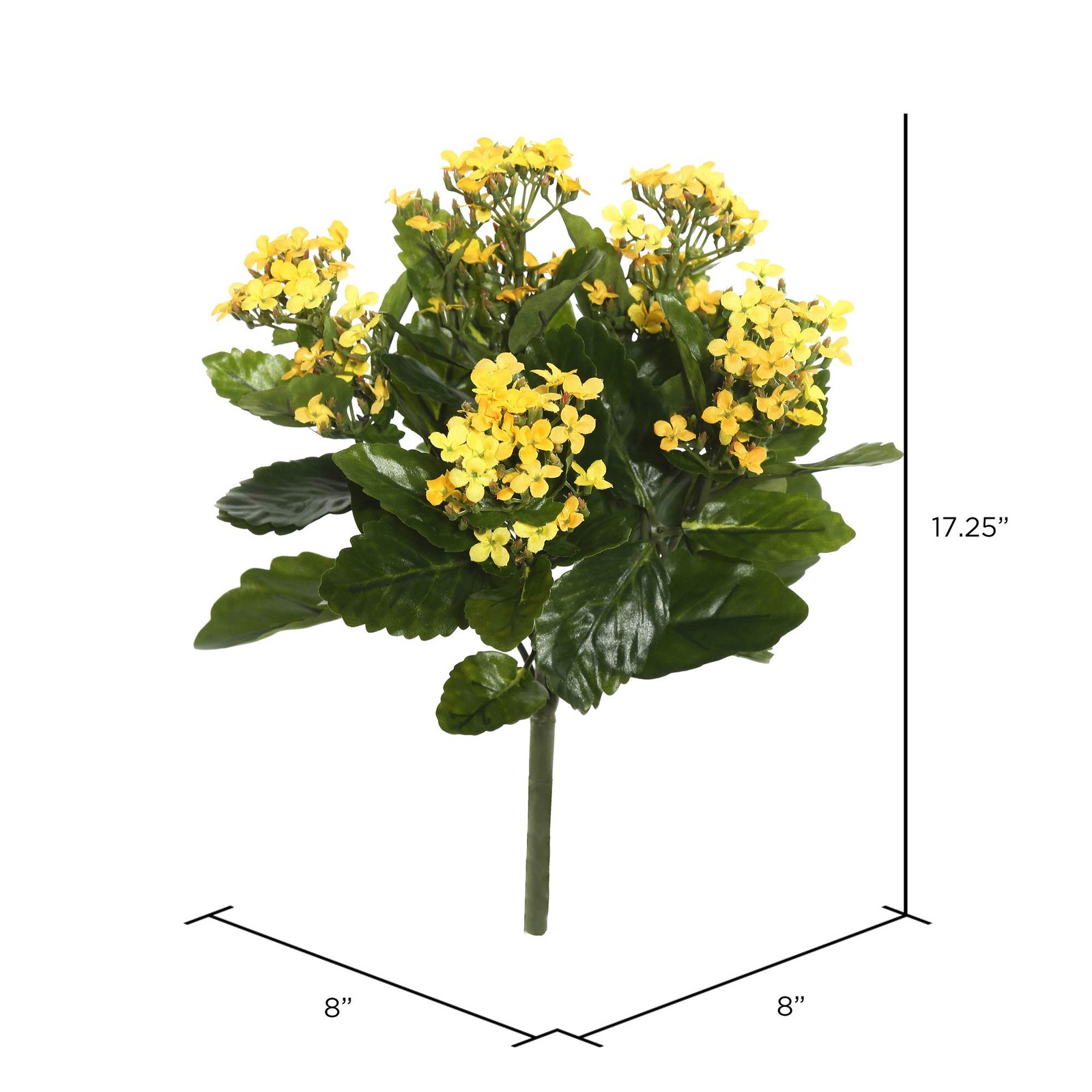 Vickerman 17.25″ Contemporary Fabric Artificial Kalanchoe Bush in Yellow