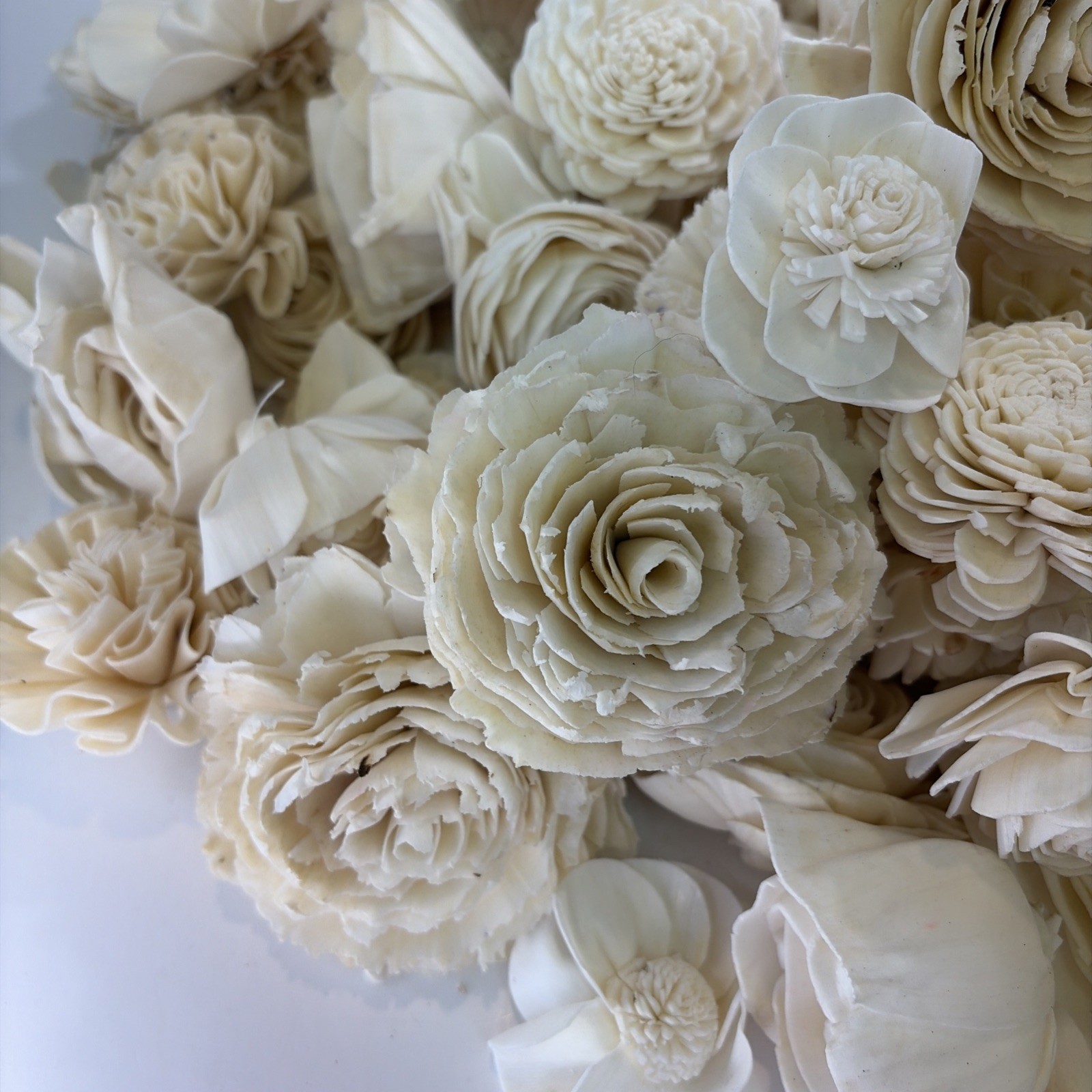 Sola Wood Flowers Raw Random Assortment – Set of 165 Size 1″–3″, Raw, No Stem…