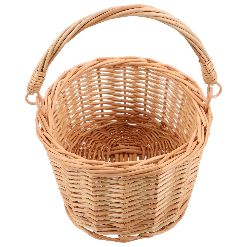 Wicker Flower Girl Basket Decorative Baskets with Handles Home Wedding
