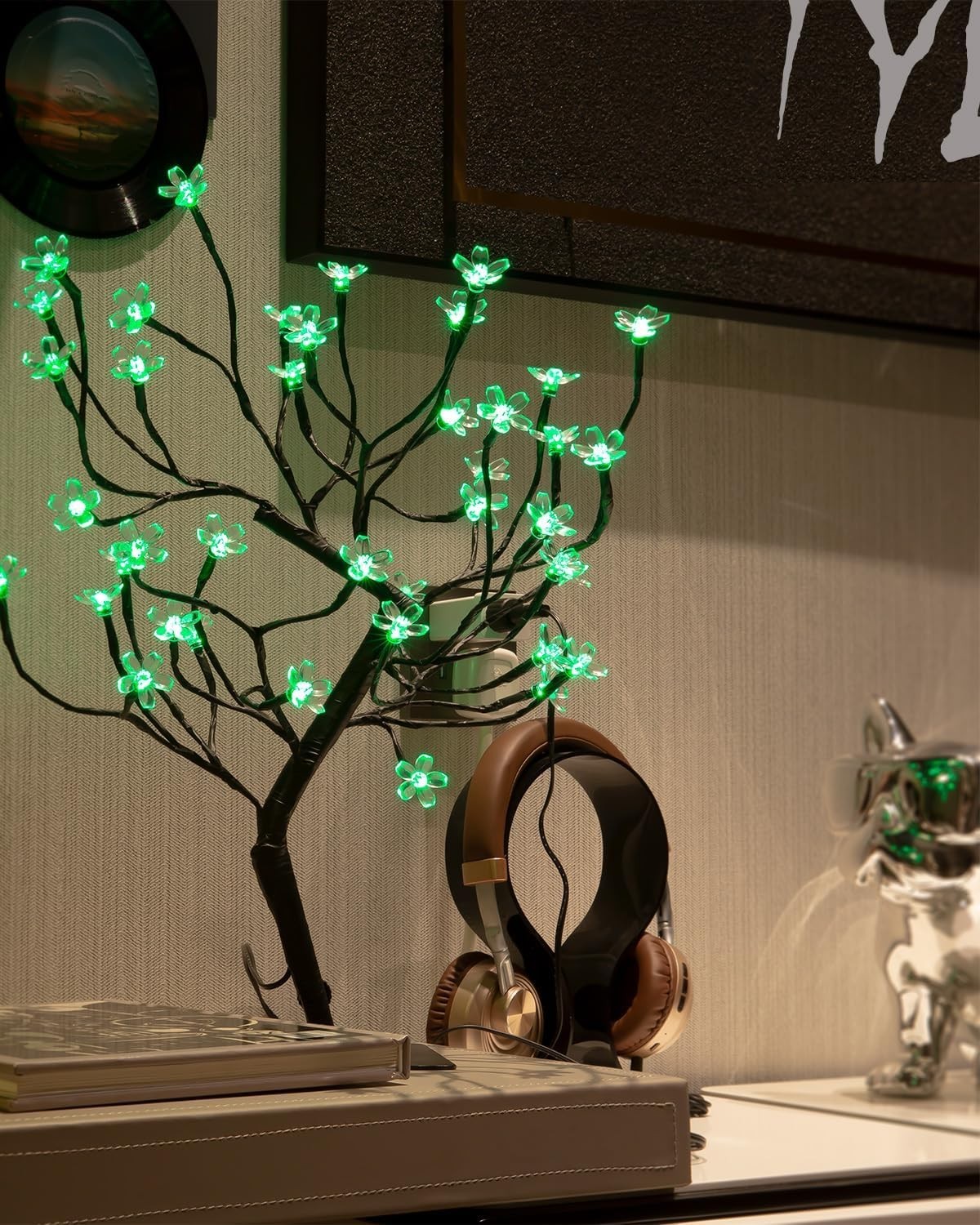 “Cherry Blossom Bonsai Tree Light 20IN Tree Lamp with24V UL-Listed Adapter and M