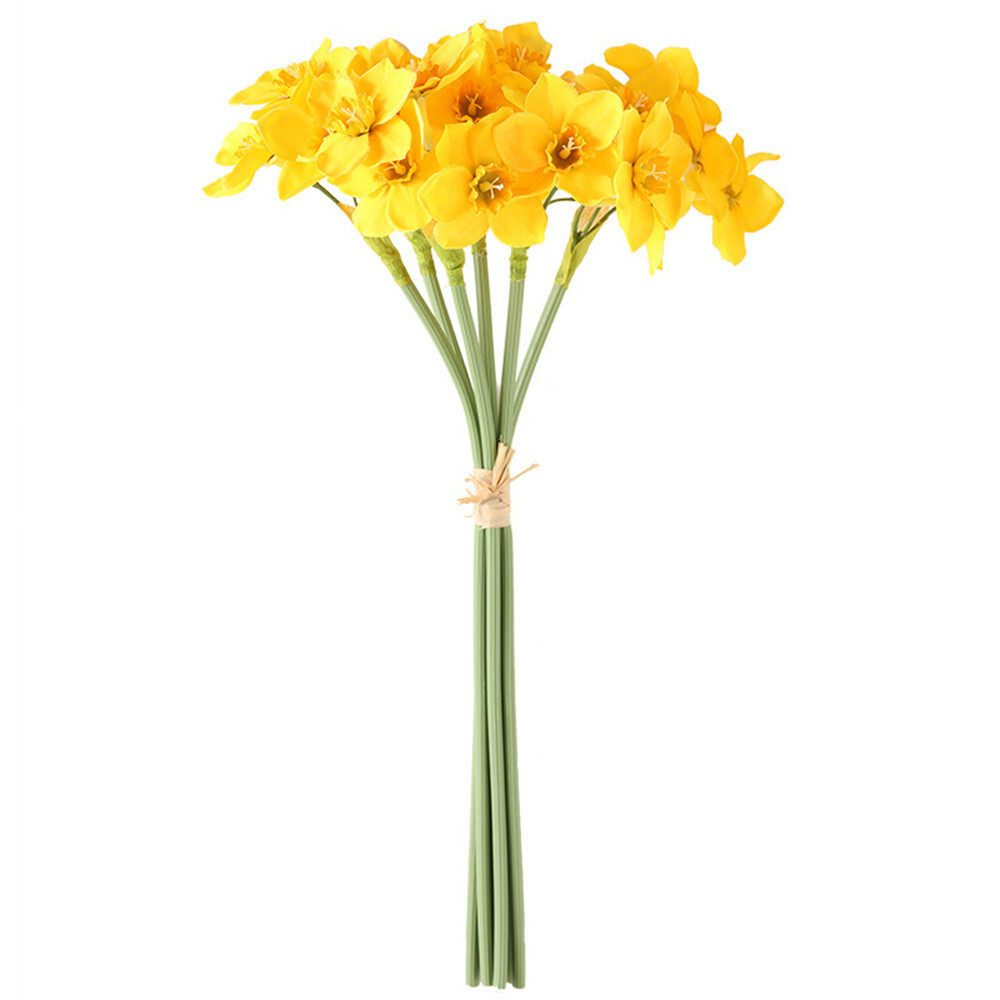 Artificial Silk Narcissus Daffodil Flower Bouquet Home Party Wedding Decor 6pcs