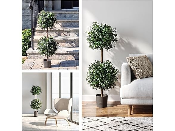 National Tree Company Inch Artificial Boxwood Double Ball Topiary Tree