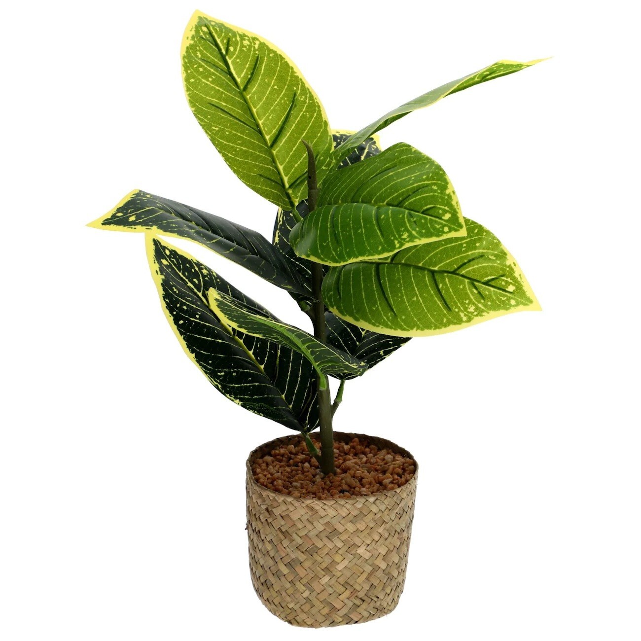 Faux Plant, 12-in. House Wicker Potted Plant Home Décor Table Top Décor