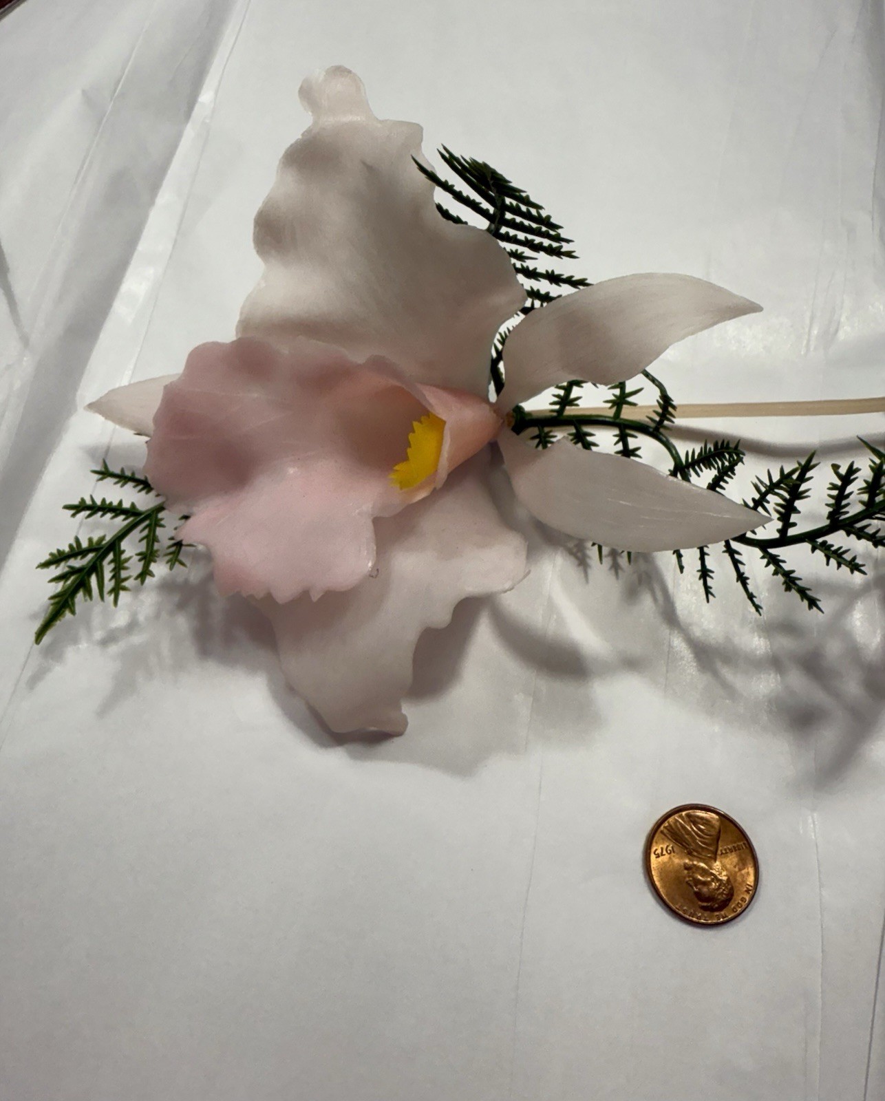 Vintage Light Pink Single Plastic Orchids (2)