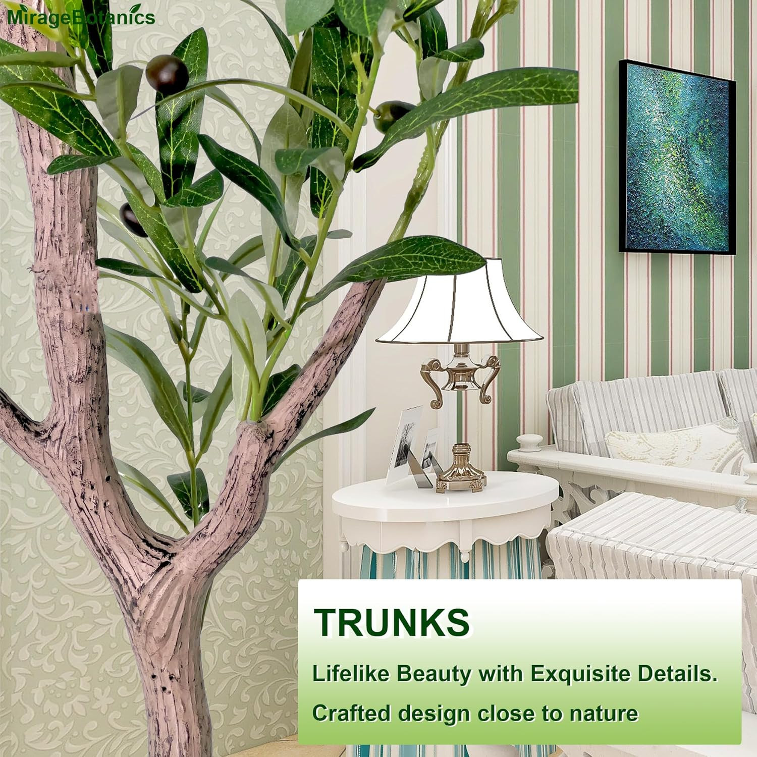 Artificial Olive Trees Indoor,Faux Olive Tree with White Planter Pot,Artificial