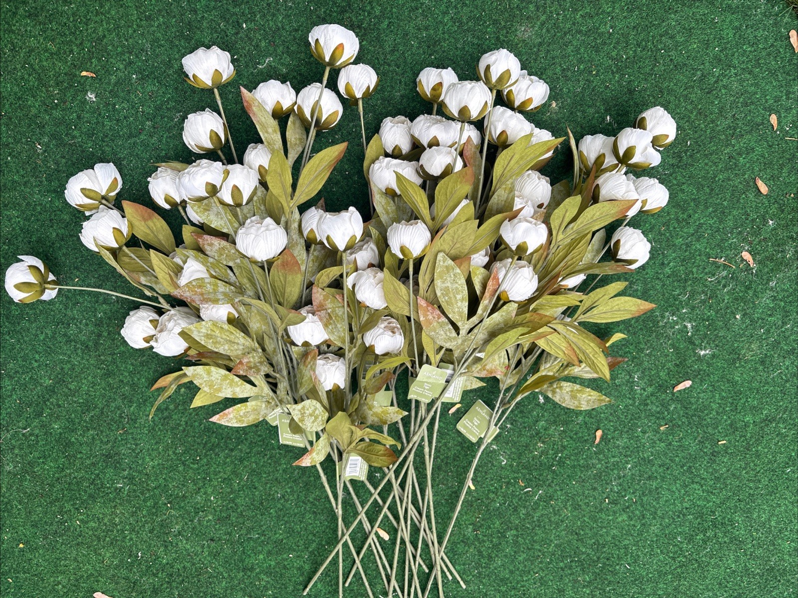 BRAND NEW MICHAELS STORES IVORY PEONY STEMS BY ASHLAND 16 STEMS VIRAL RARE!