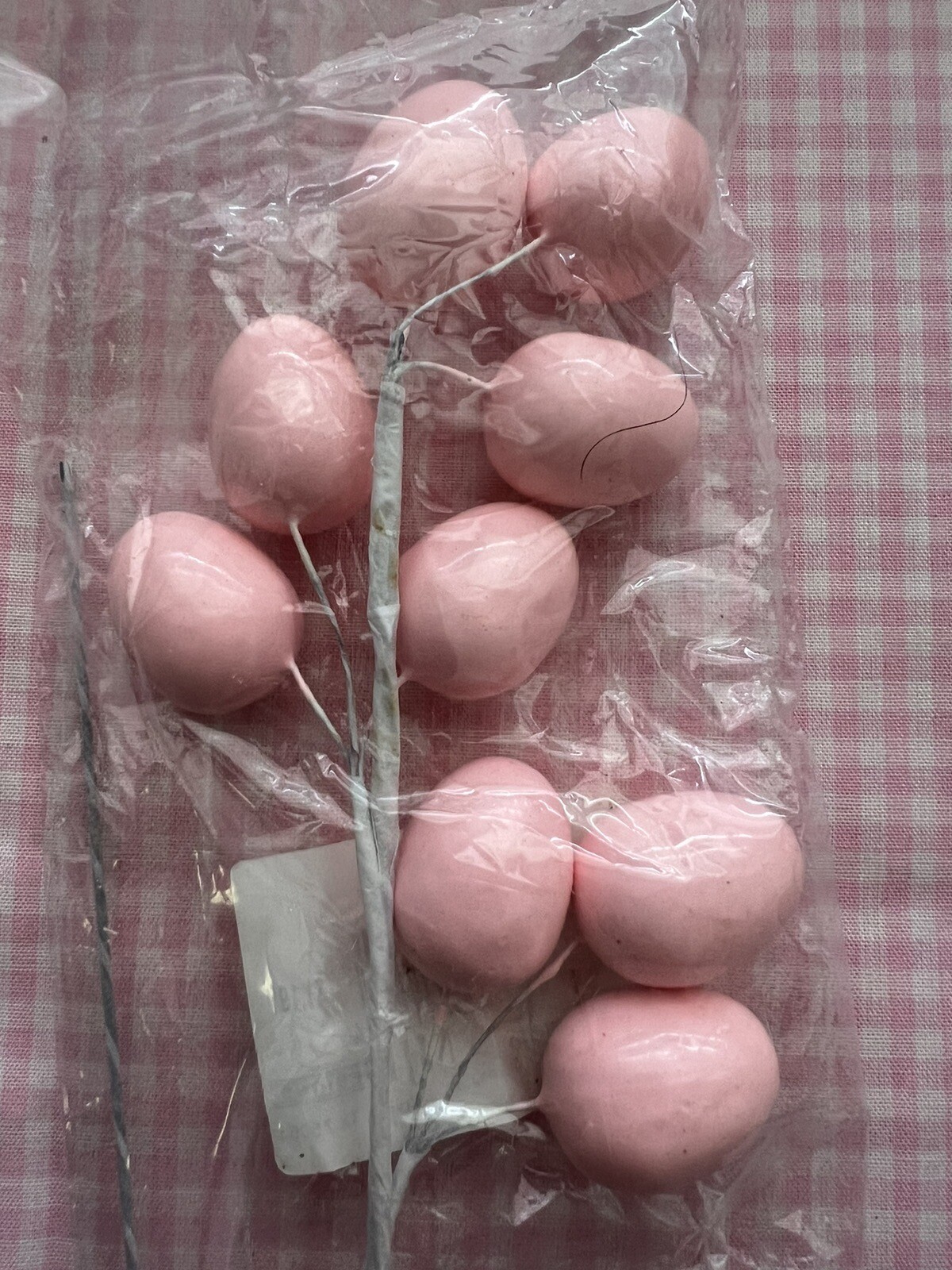 4 Easter Egg Spray Picks Pastel Colors Blue White Pink Purple Foam & Painted NEW
