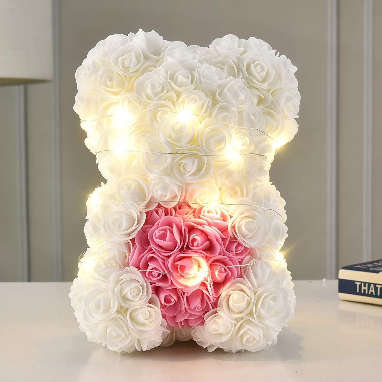 Rose Flower Bear – Hand Made Rose Teddy Bear, Best Artificial Decoration Gift…