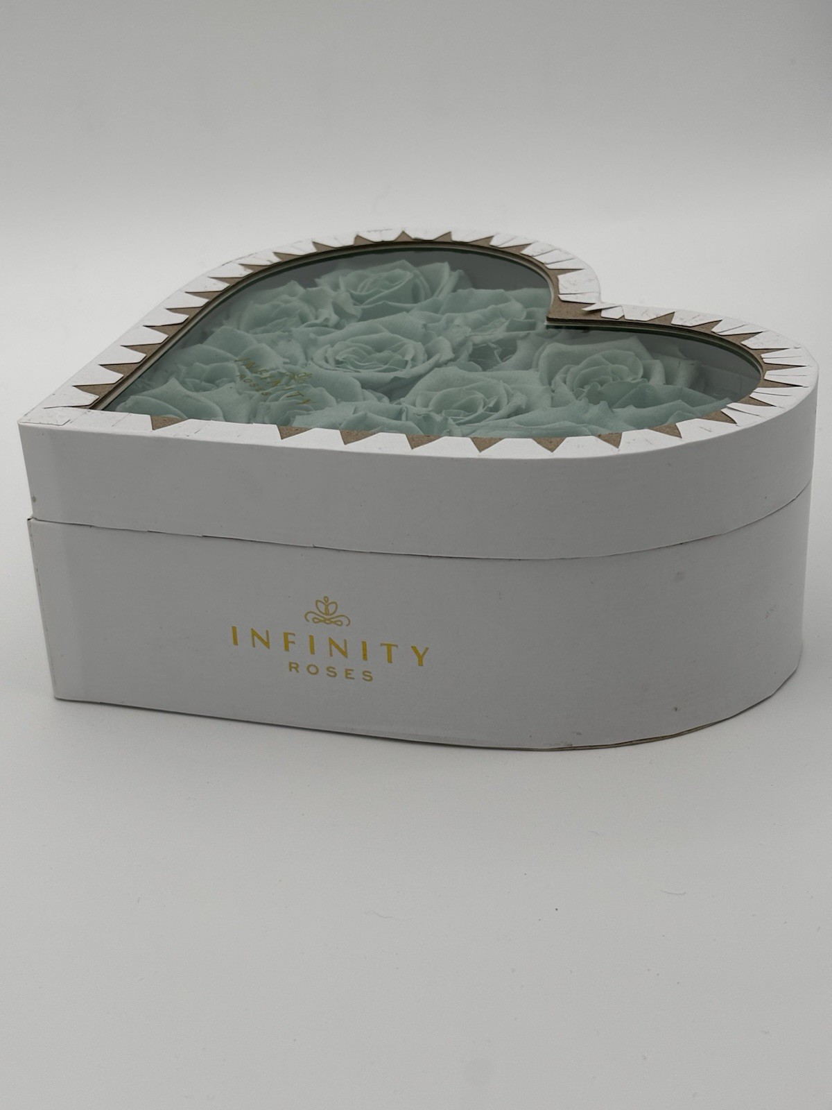 Luxury Preserved Aqua Roses Heart “Infinity Roses” Perfect Valentine’s Day Gift