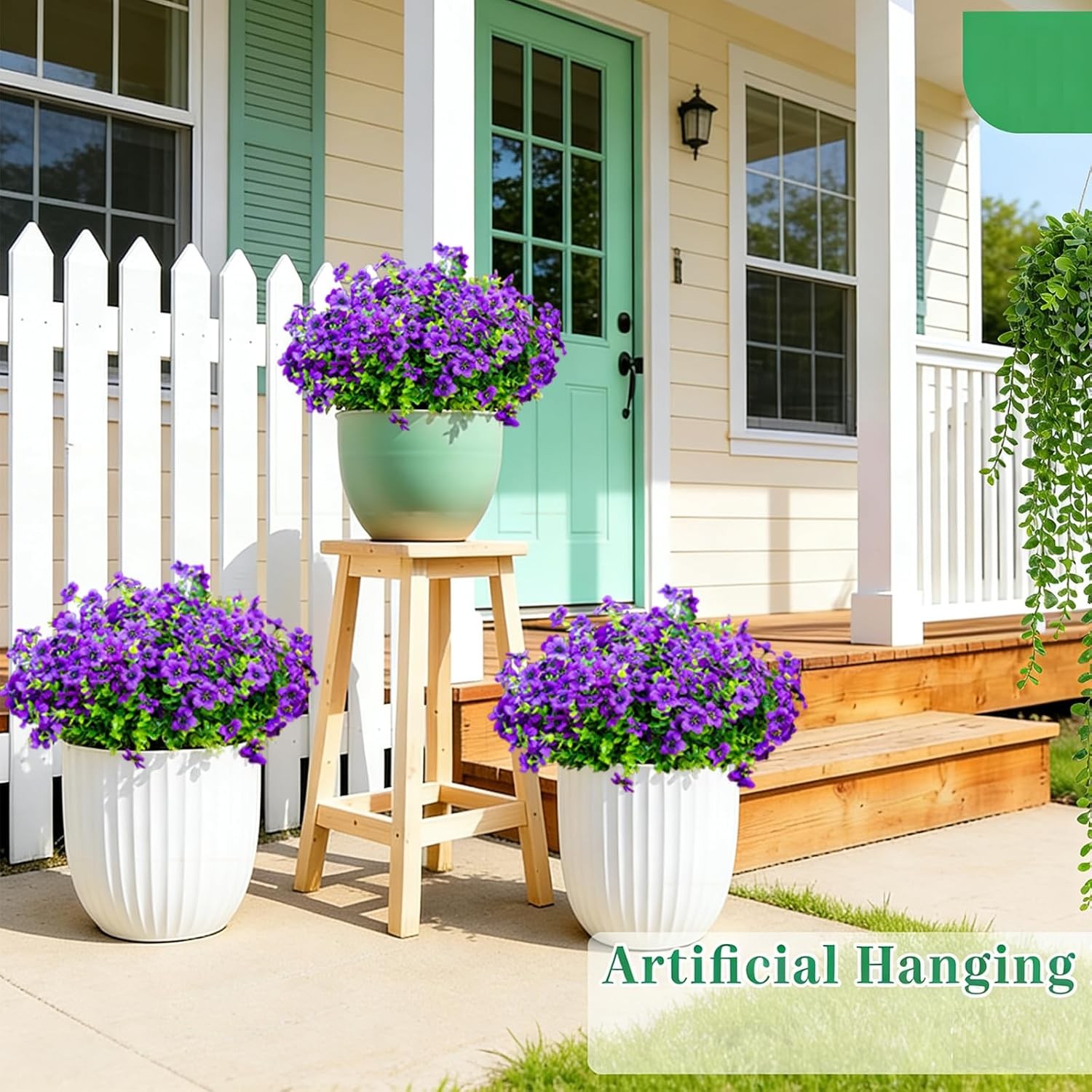 Artificial Flowers 12 Bundles, Faux Daisy and Eucalyptus Greenery Stems for