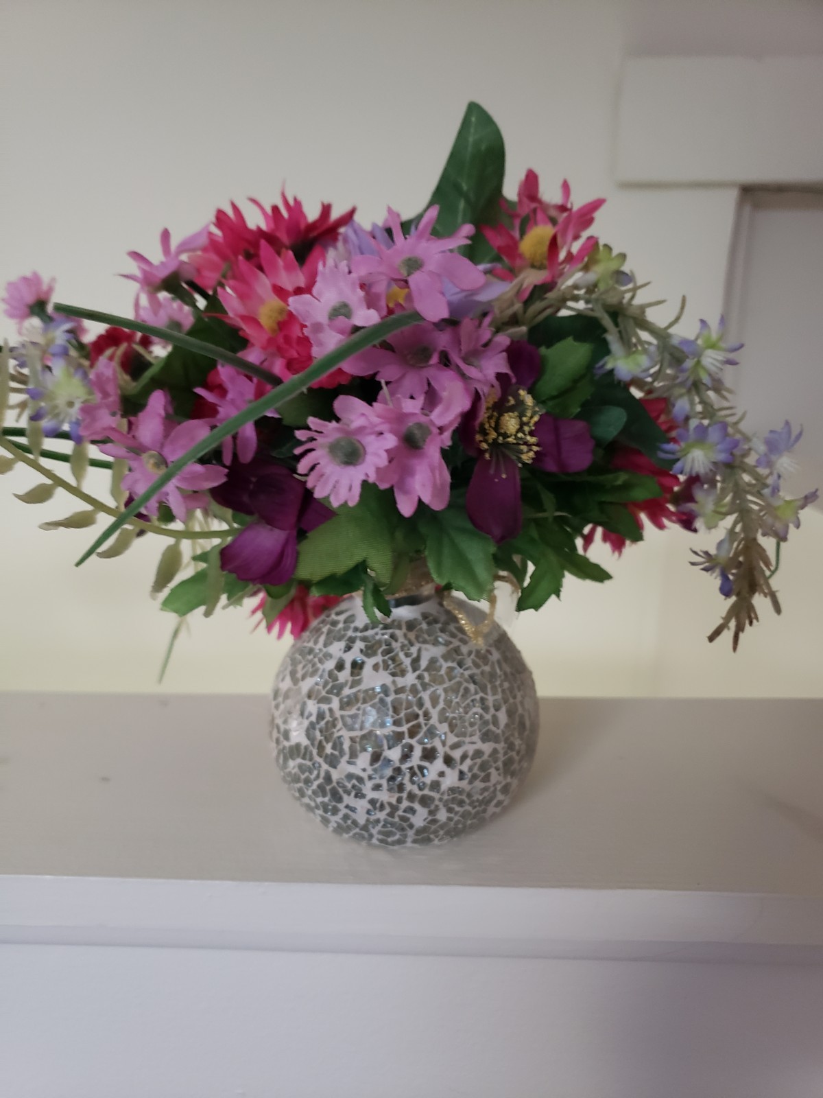Easter Home Decor Artificial Flowers With Glass Vase 6″ Height