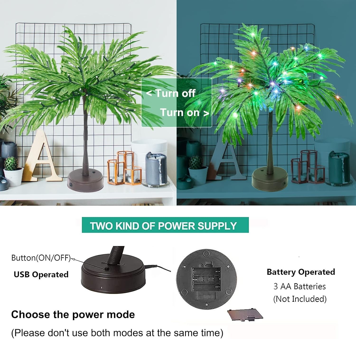Vibrant 23-Inch Color Changing Palm Tree – Perfect Gift for All Occasions