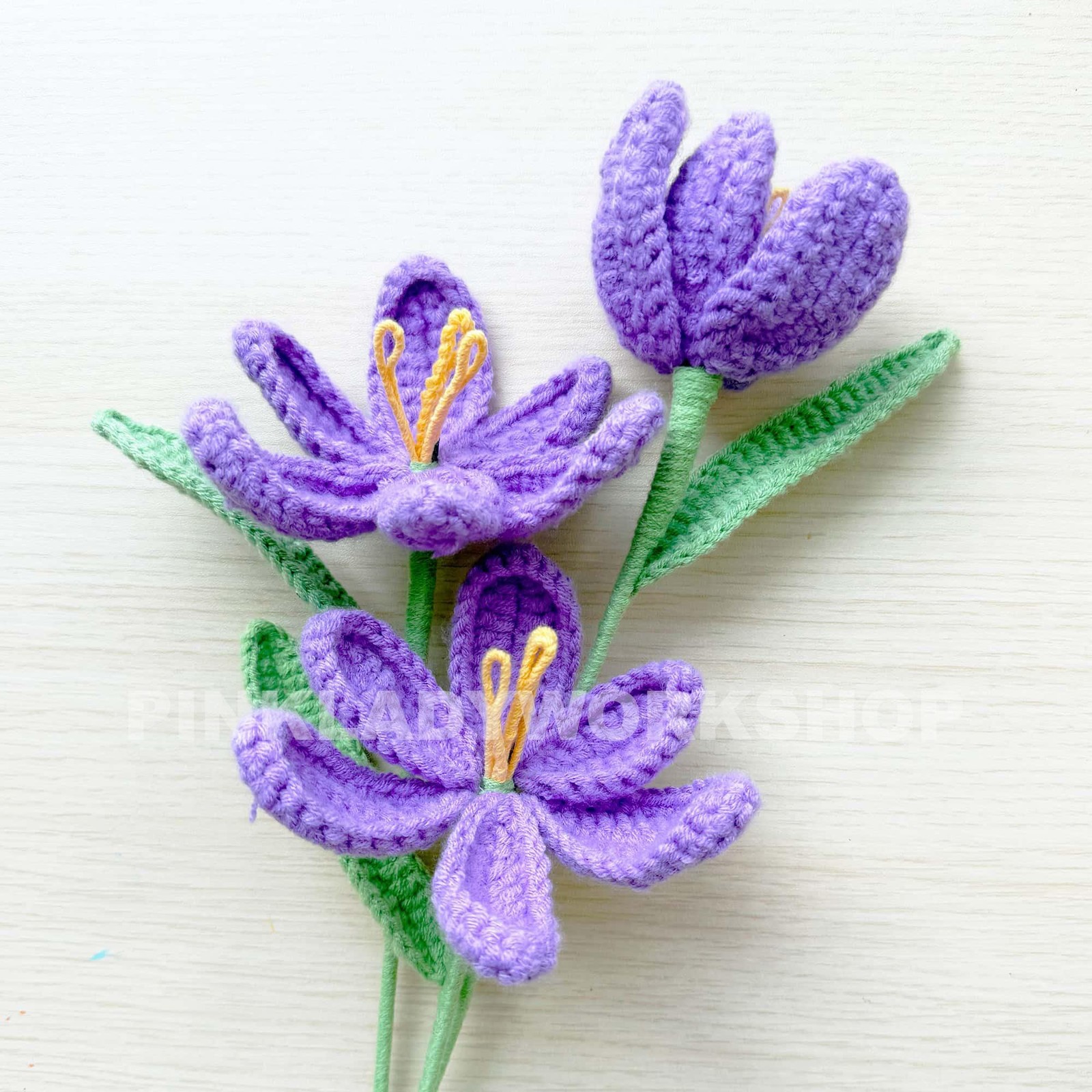 Handmade Crochet Tulip Flower Stems (no vase) | Pink | Bouquet | Gift for Mom