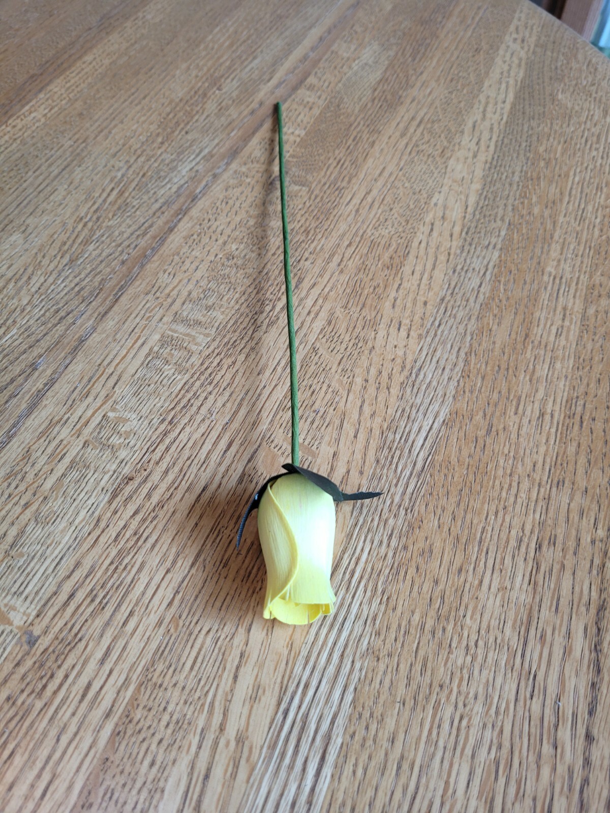 3 DOZEN – YELLOW – WOODEN ROSE BUDS 5 X 8 ARTIFICIAL FLOWERS – FREE SHIPPING
