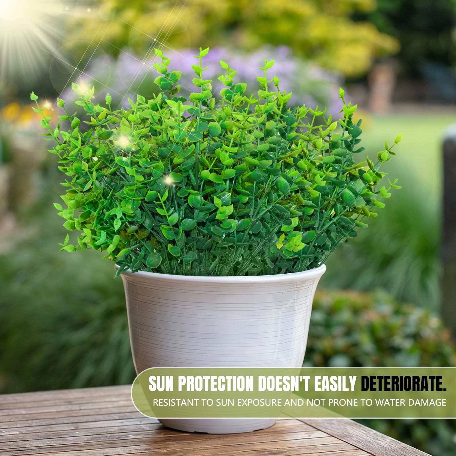 12 Pcs Artificial Greenery for Outdoors UV Resistant & Non-Fading Fake Bushes…