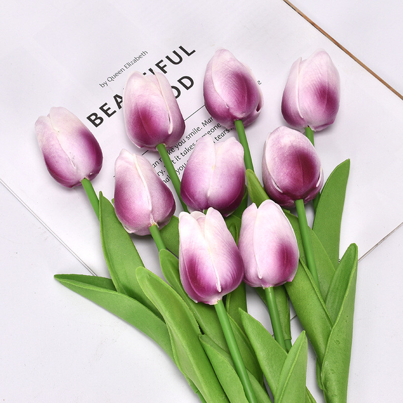 New Plastic Tulips Art Artificial Flowers For Home Decor Wedding Party Ceremony