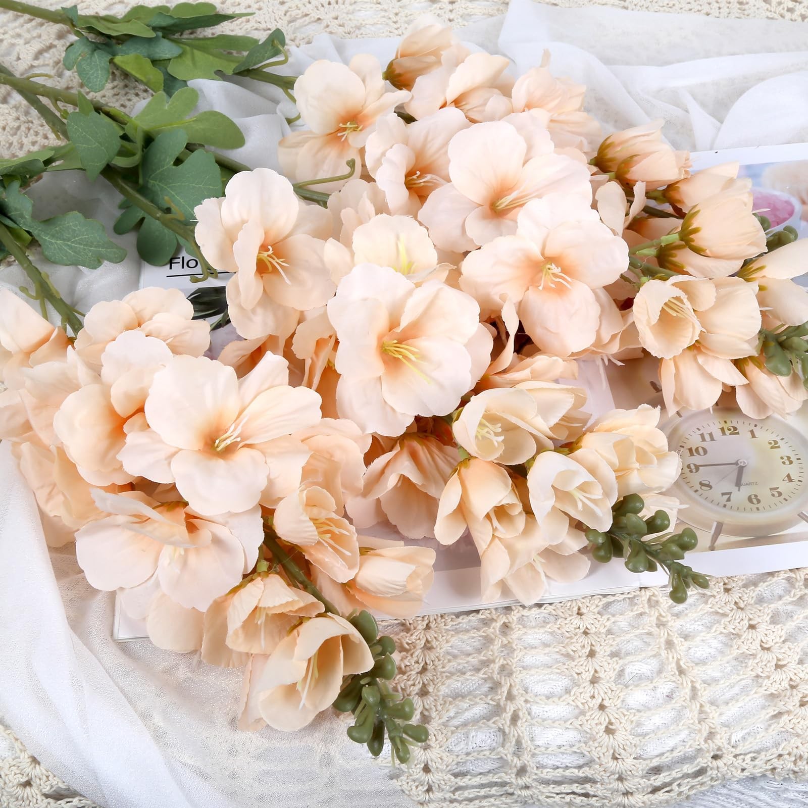 6PCS Gladiolus Artificial Flowers 33.5in Long Stem Fake Silk Flowers Faux Gla…