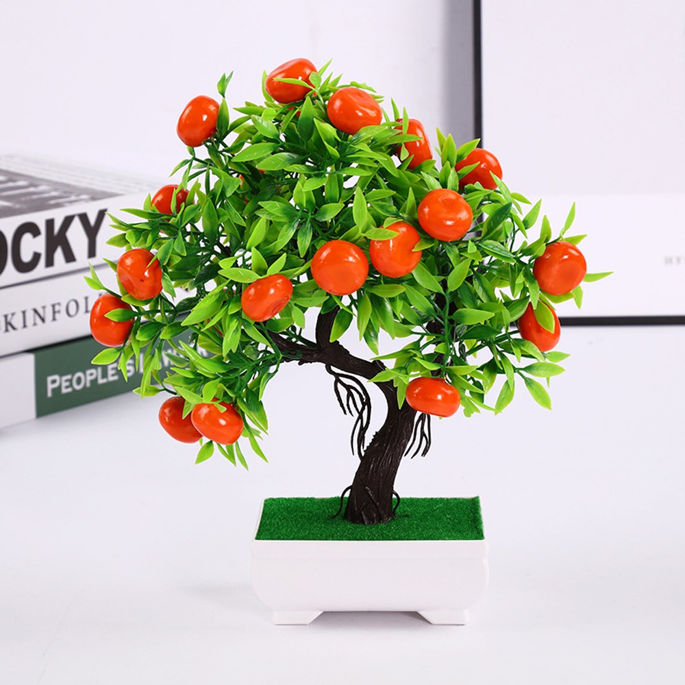 Simulated Fruit Bonsai Ornaments Artificial Fruit Orange Peach Chili Tree Bonsai