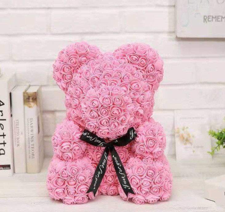 Pink Rose Teddy Bear Valentine’s Day