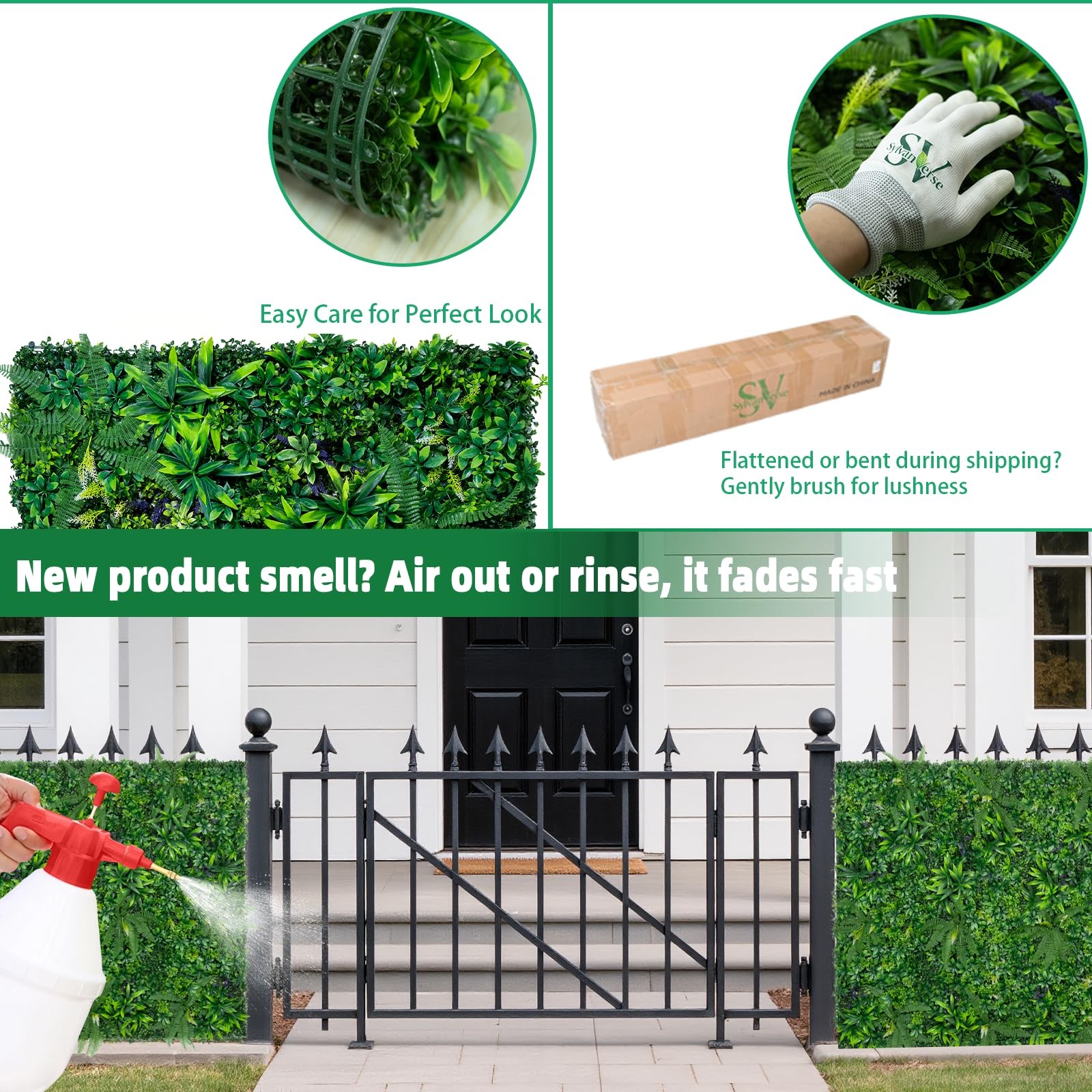 SylvanVerse Artificial Boxwood Roll, 60×120 in(50 sqft) UV-Anti Faux Ivy Gras…