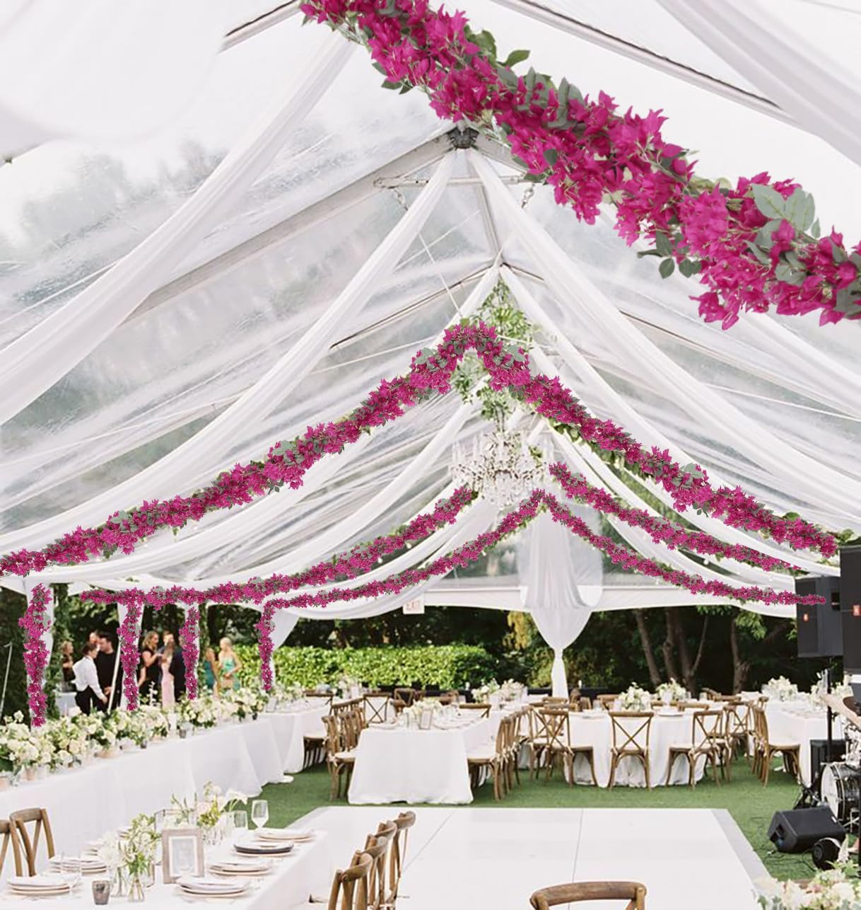 5.9 Ft Artificial Bougainvillea Flowers Garland 2PCS Fake Silk Bougainvillea Vin