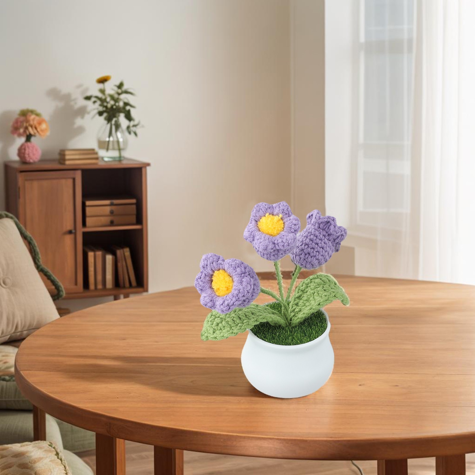 Handcrafted Wool Lily of the Valley Pot for Longlasting Home Decoration