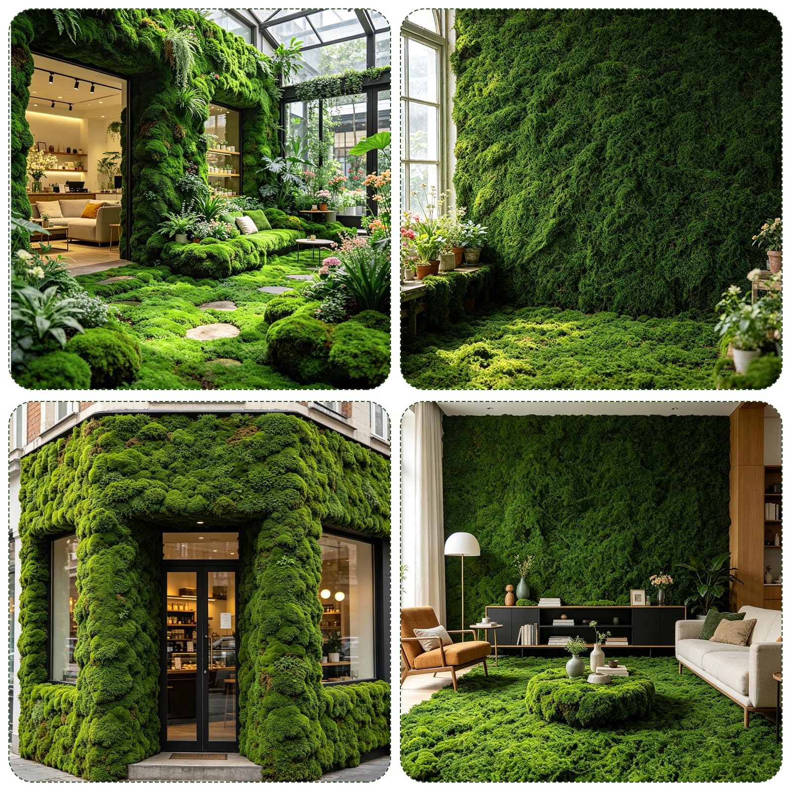 Large 2PCS Artificial Moss Mat 39″ X 78″ for Crafts, Decor & Gardens