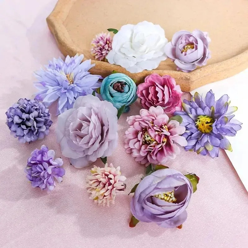3/21Pcs Mixed Artificial Flowers Silk Rose Fake Flowers for Home Room Wedding De