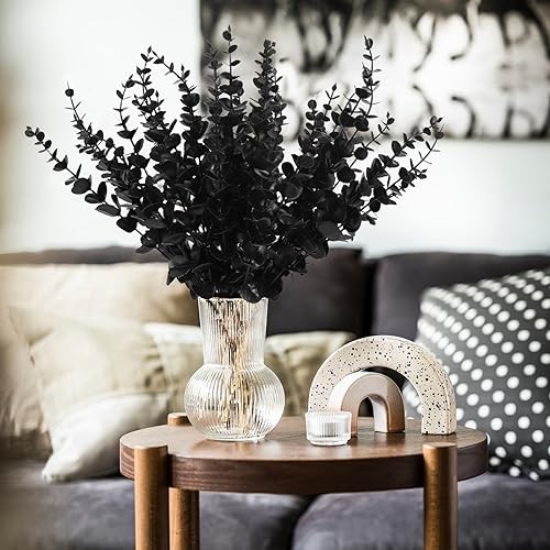 36Pcs Black Eucalyptus Leaves Stems 15in – 36pcs