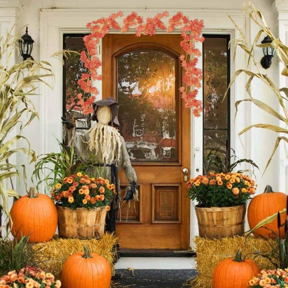 36 ft Fall Garland Maple Leaf Foliage Mantle Vine Door Wall Decor Autumn