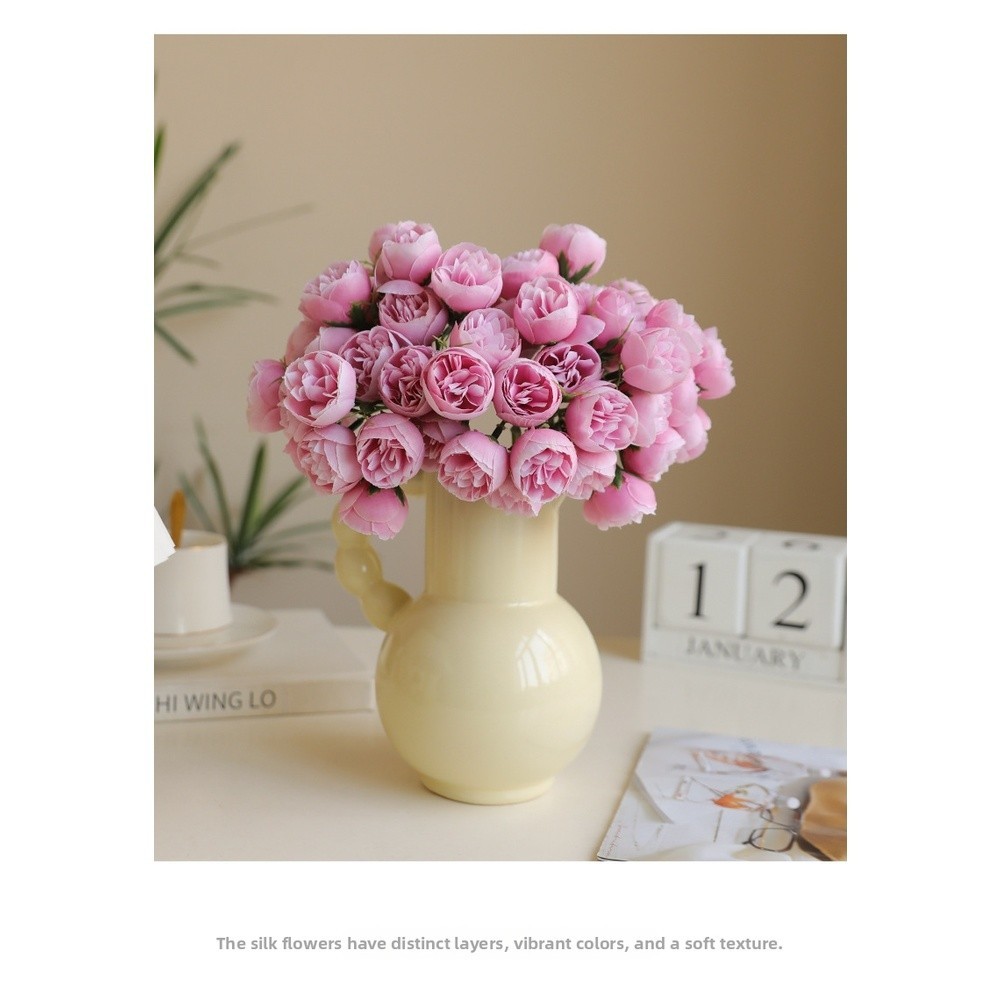 Artificial Silk Camellia Flowers for Wedding Photography and Home Decoration