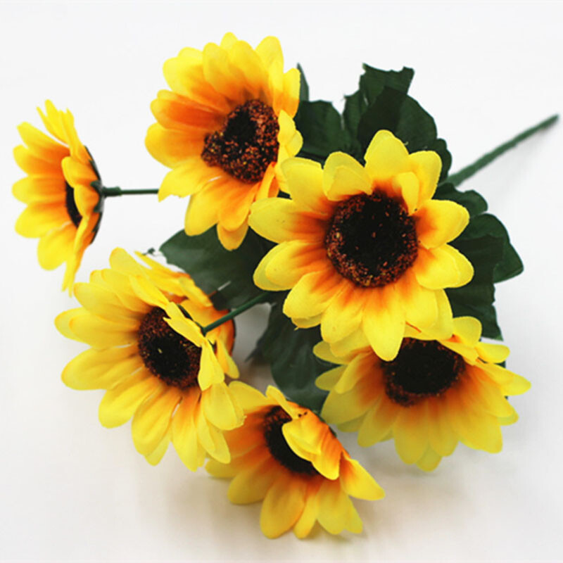 Artificial sunflower silk high quality beautiful bouquet holiday home decoration
