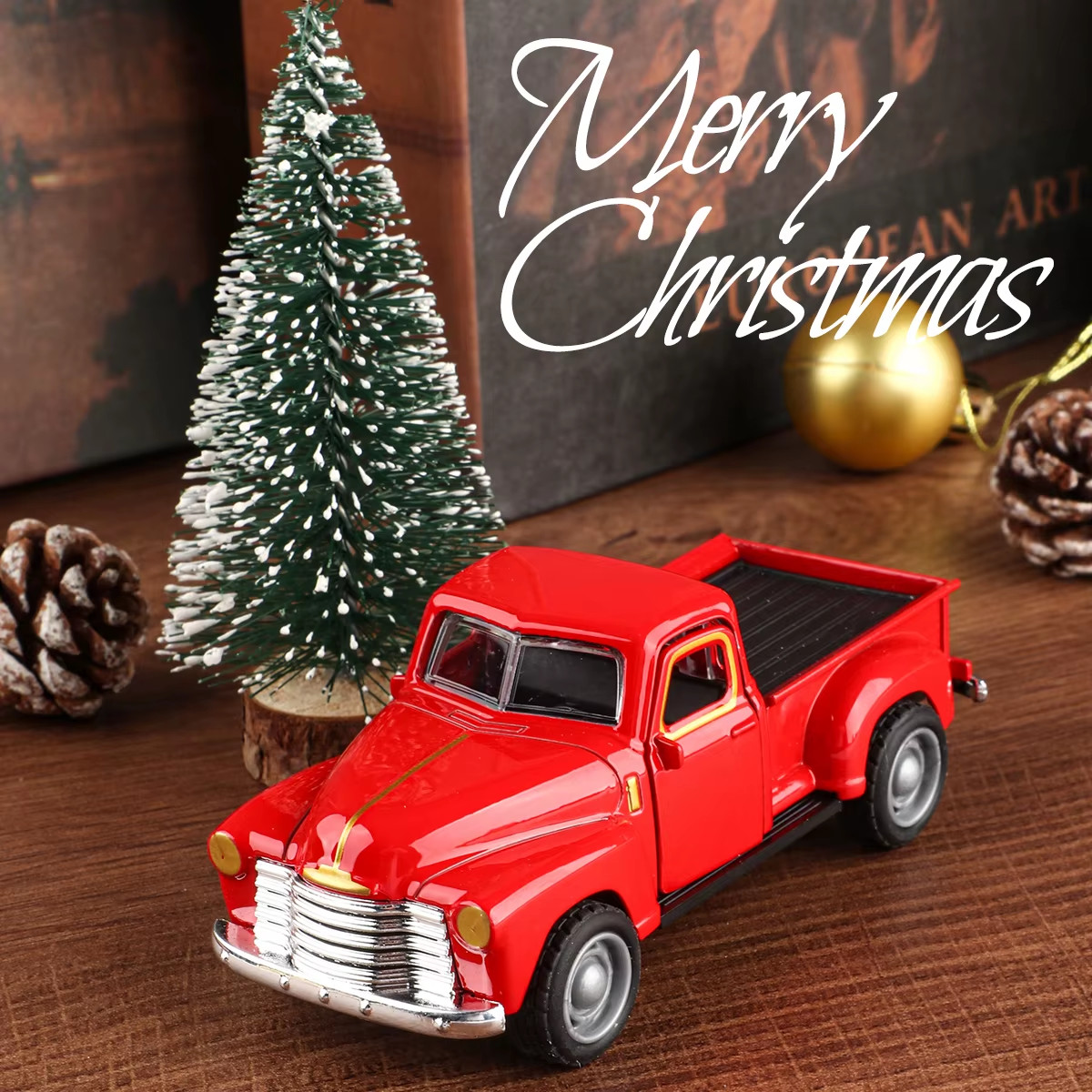 Mini Truck+Christmas Tree 2-Piece Ornament Set; a Good Thing for Home Atmosphere