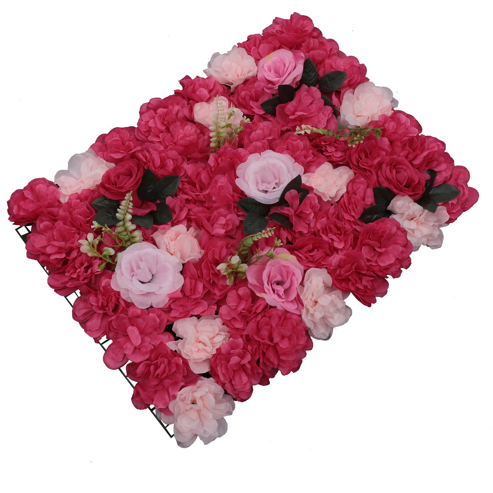 12Pcs Artificial Flower Wall Panels Red And Pink Rose Wall Panels Backdrop Decor