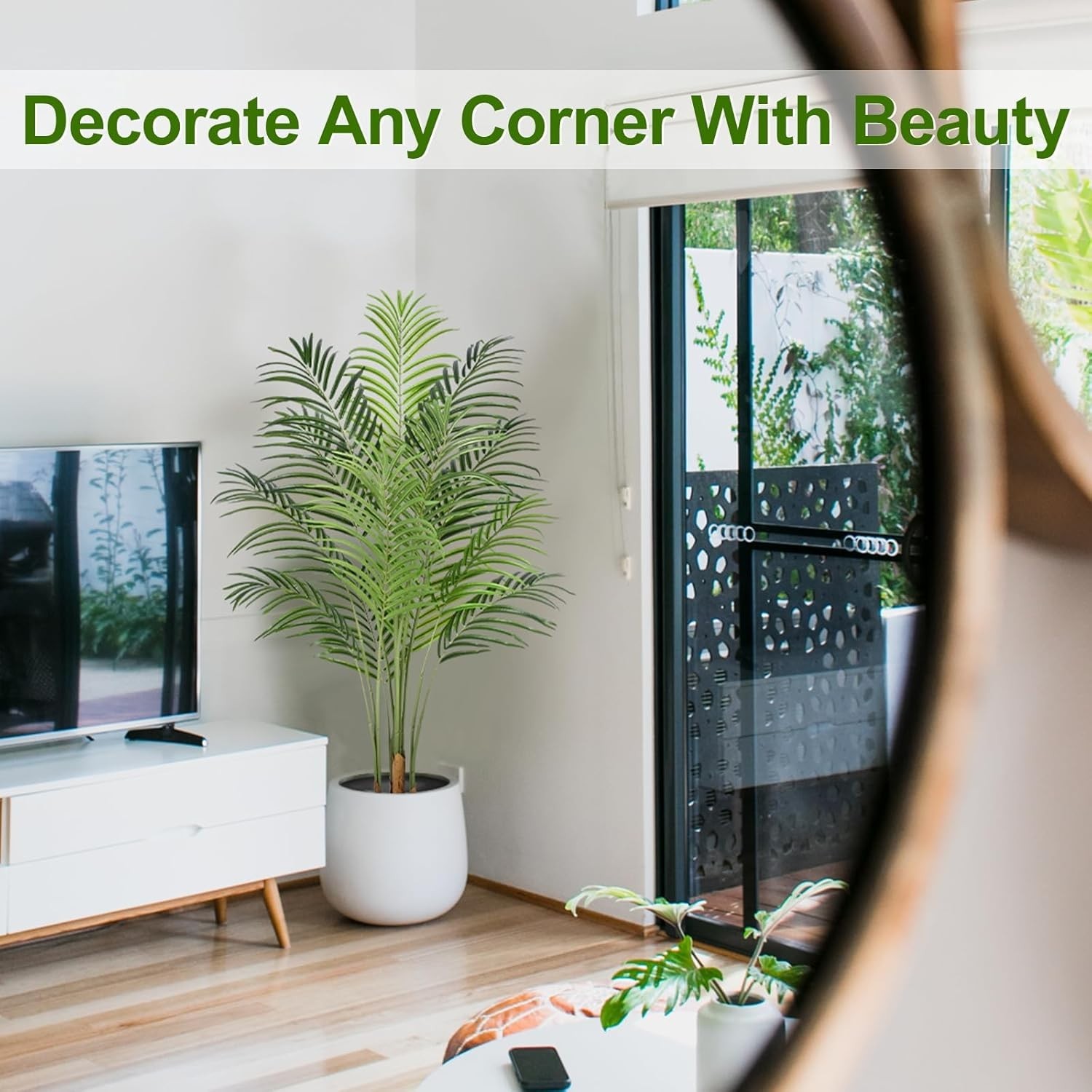 Lush 5ft Artificial Palm Tree in Pot – Perfect for Farmhouse & Modern Spaces