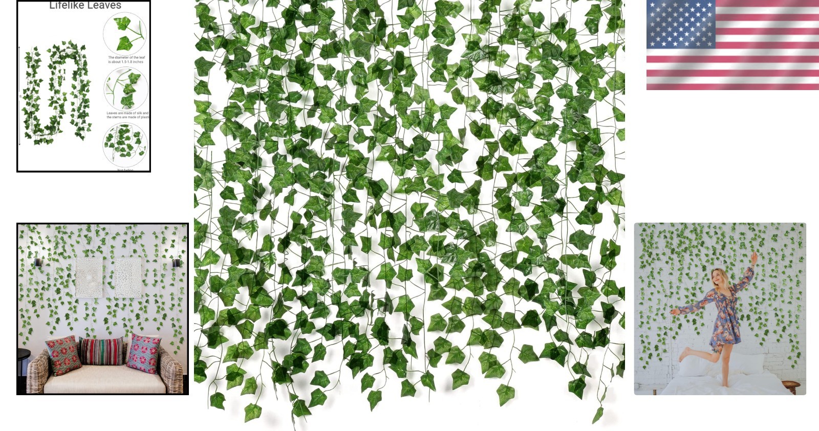 Artificial Ivy Leaves Garlands – 84ft Greenery for Indoor and Outdoor Spaces