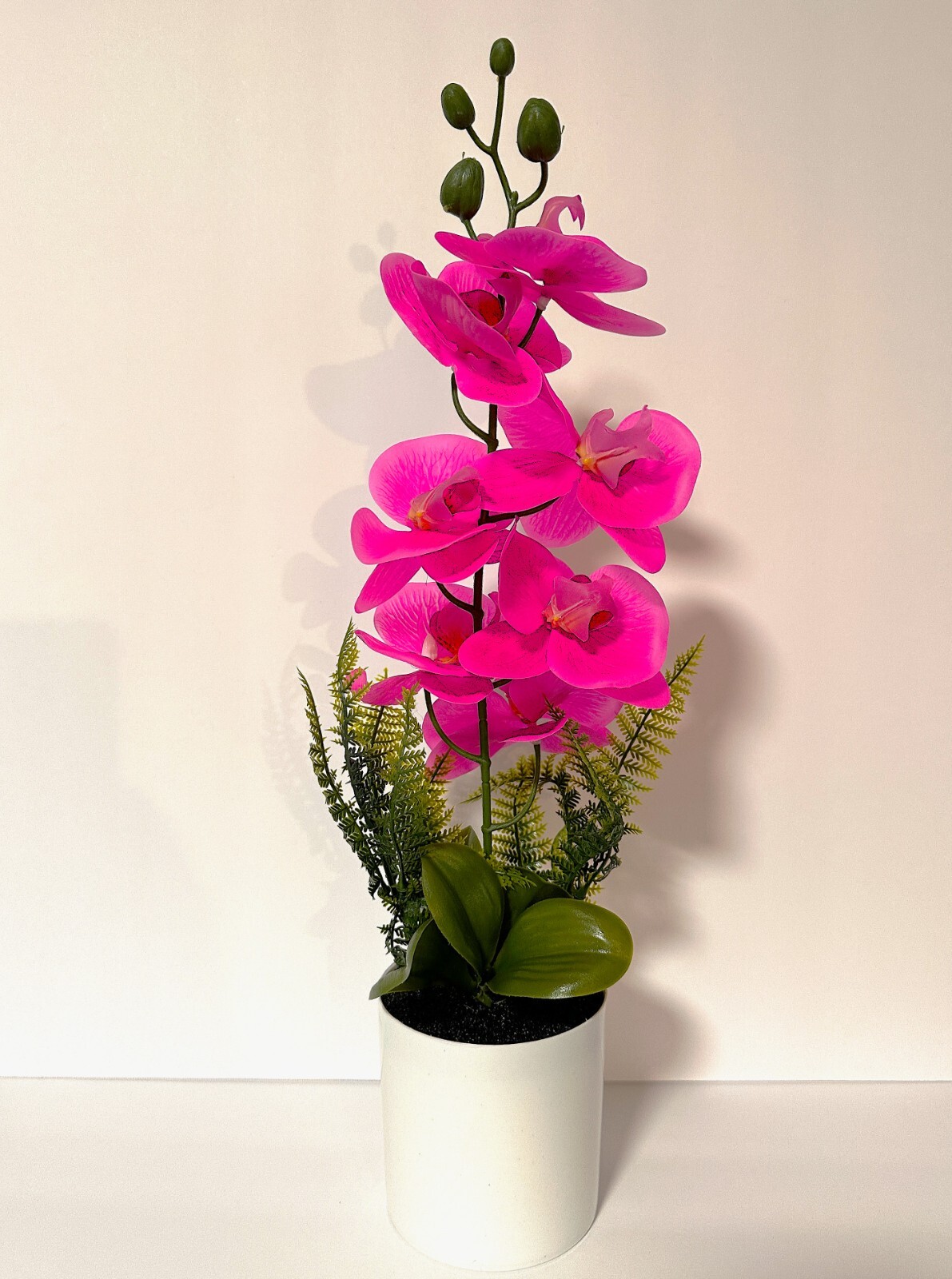 Artificial Flowers Potted Silk Orchid Faux Potted Flower Fake Phalaenopsis Decor