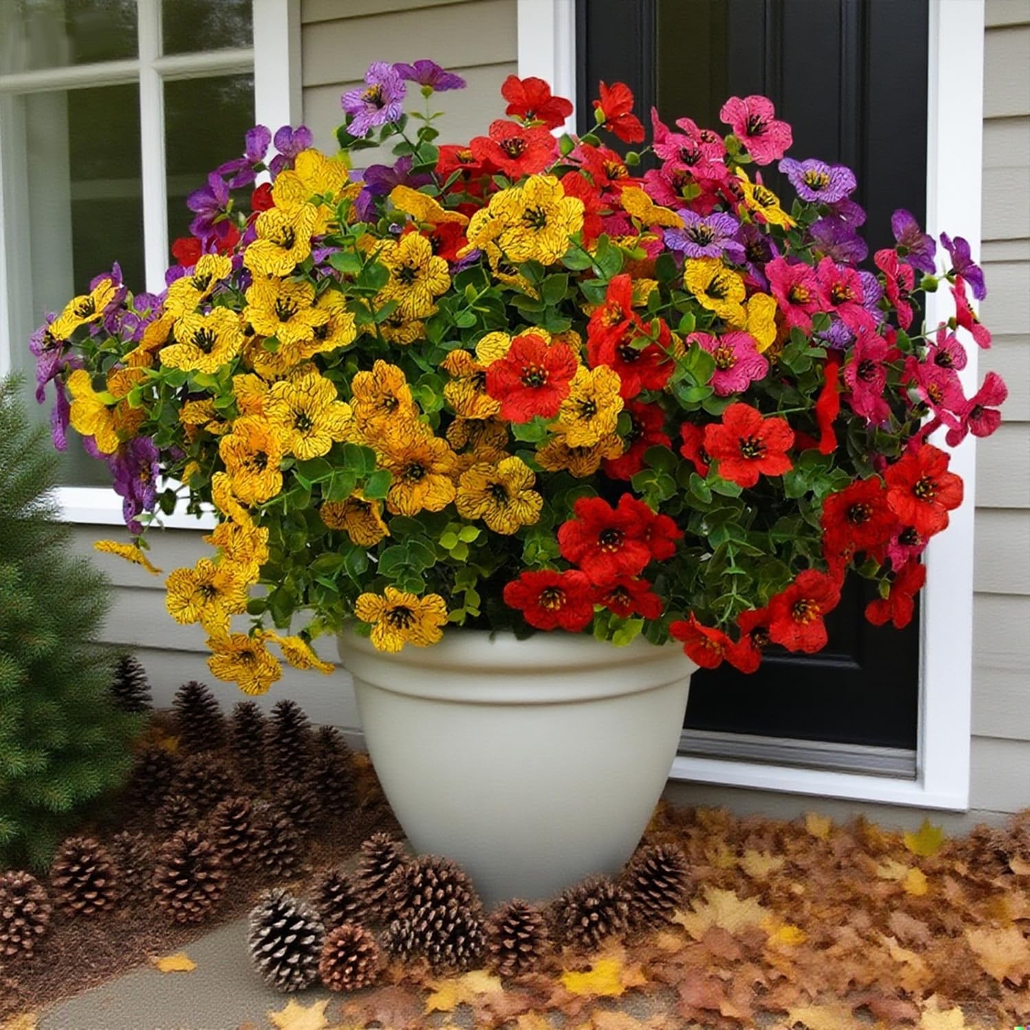 12 Bundles Artificial Flowers for Outdoor Indoor Fake Flowers uv Resistant Ar…