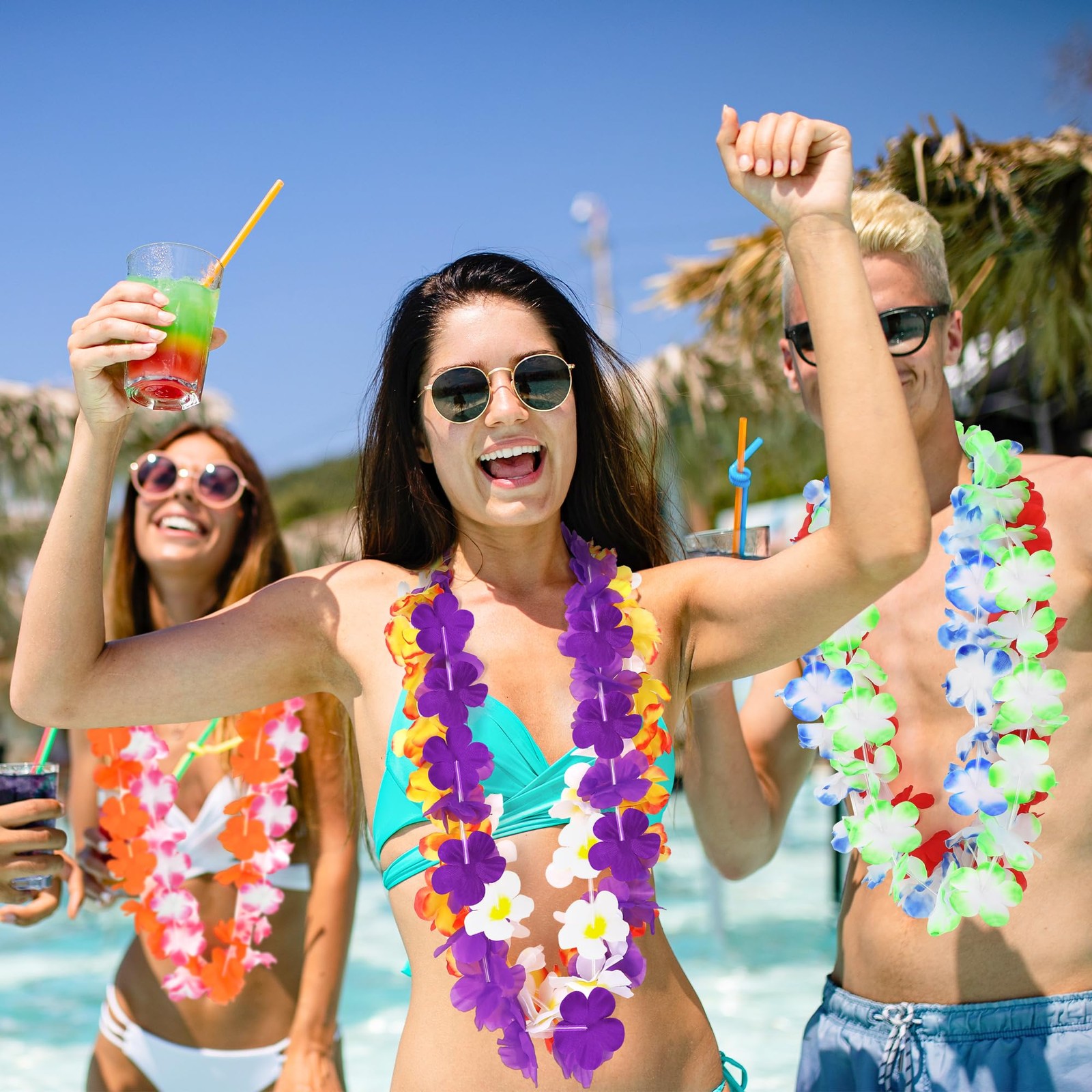 Luau Party Decorations, 12PCS Leis for Luau Party Necklace Women Clothing Acc…
