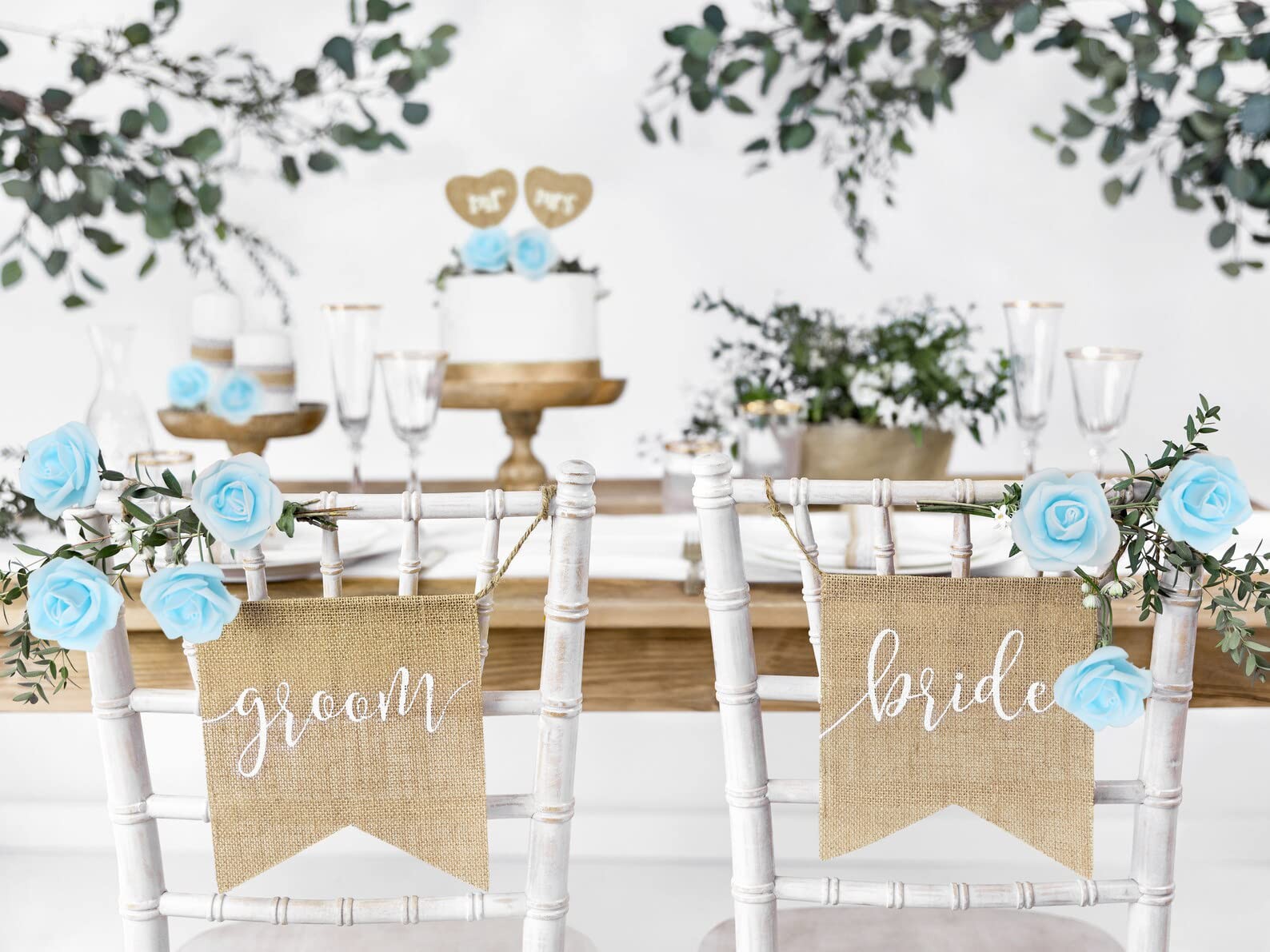 200Pcs 1.97in Light Blue Artificial Rose Flower Heads, DIY, Wedding, Centerpiece