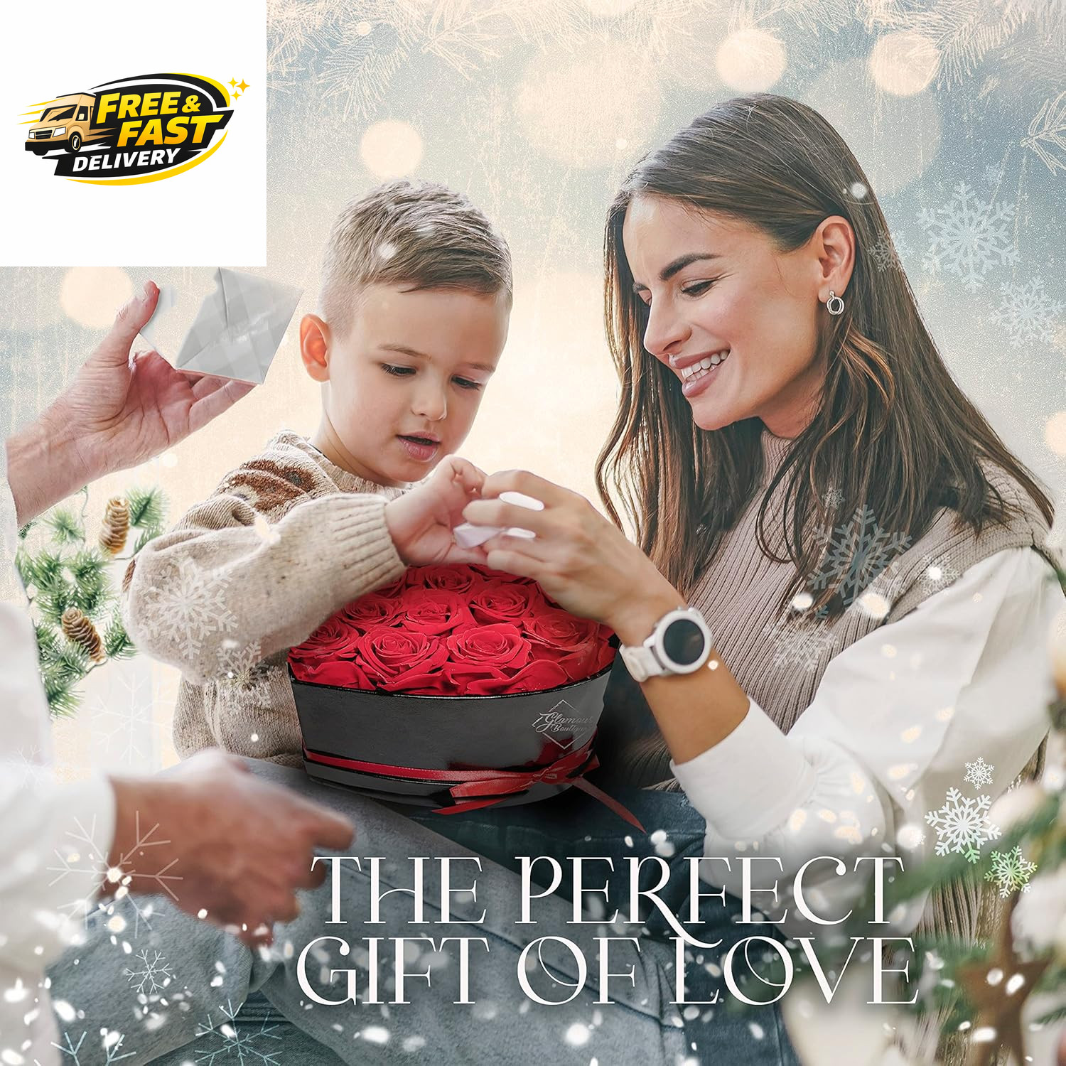 16 Flower Forever Heart Shape Box, for Mom, Eternal Preserved Roses Gift for Her