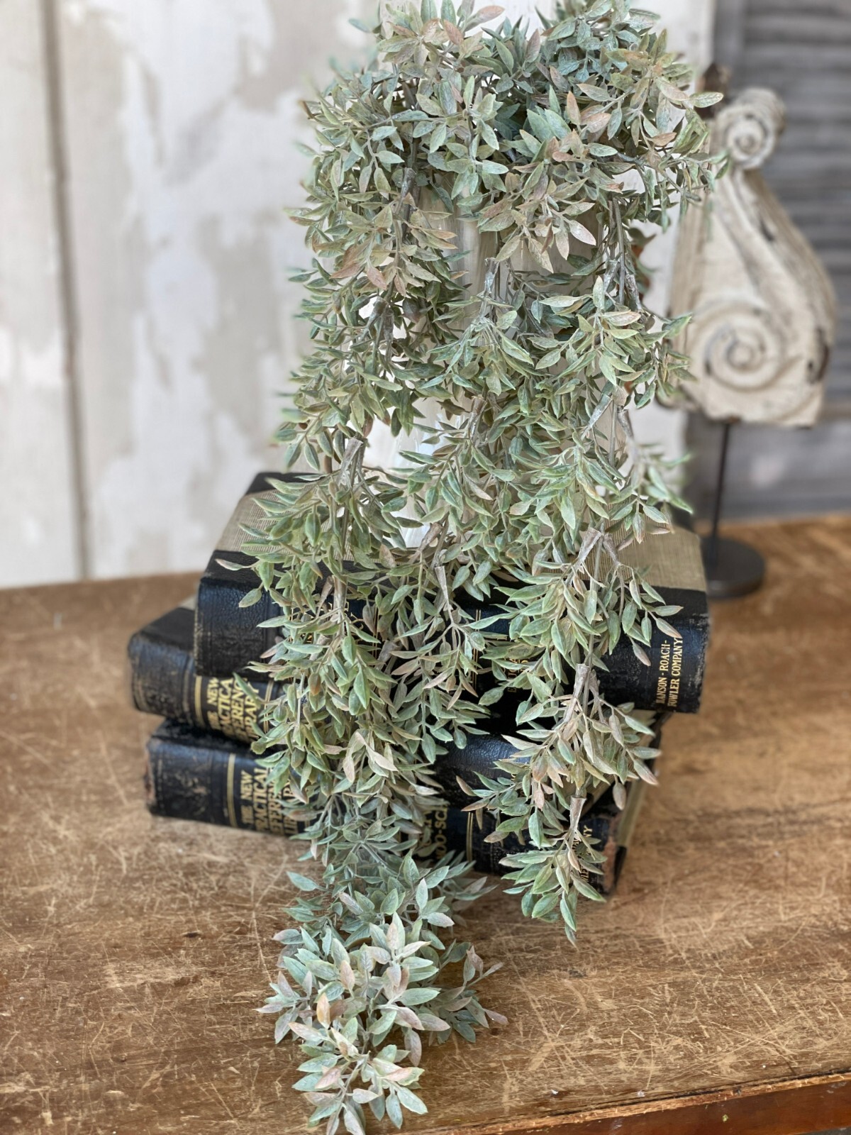 Shiloh Leaves Farmhouse French Country Style Hanging Swag Faux Natural Greenery