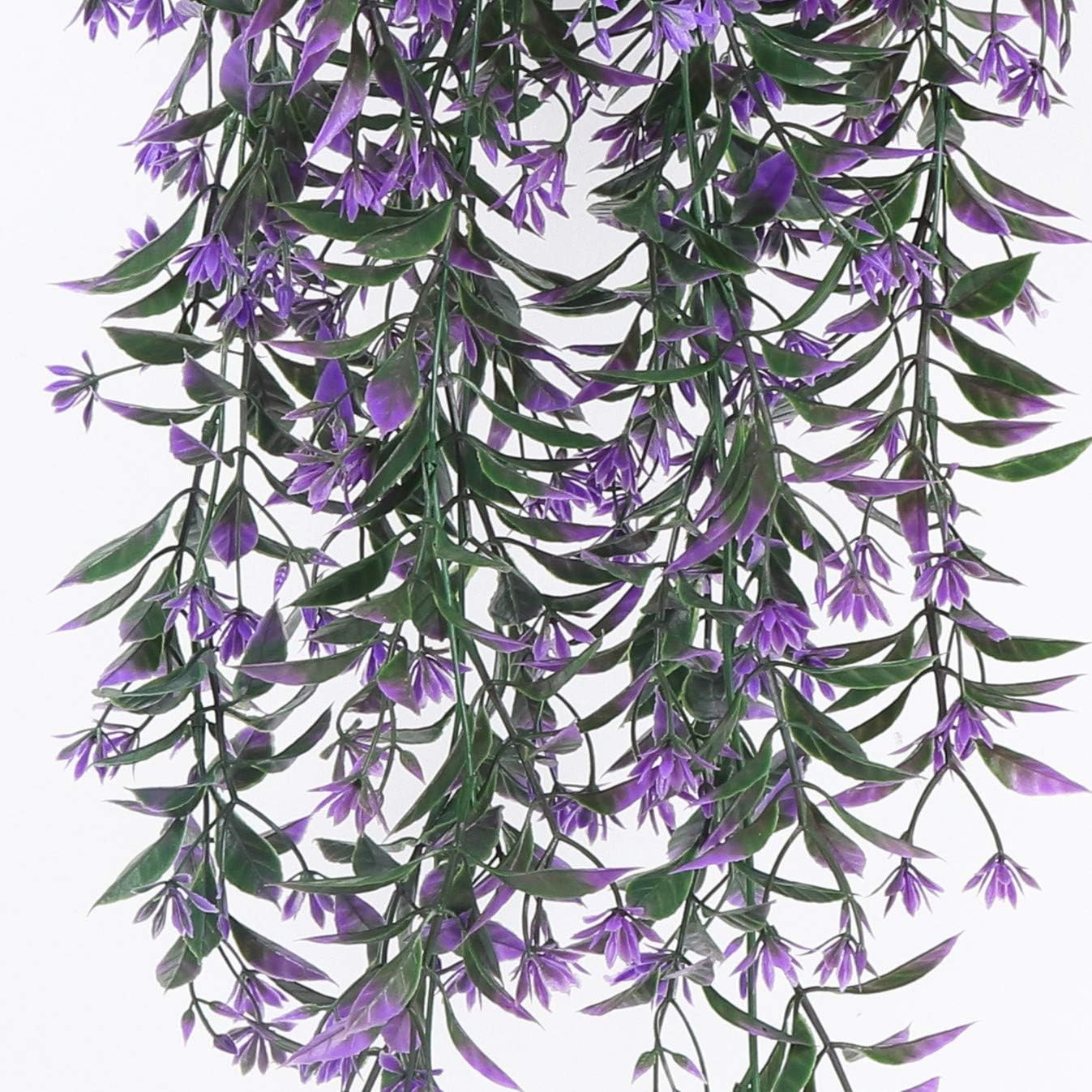 Artificial Ivy Vine Plastic Plants 4 Pack – Purple Foliage Leaves